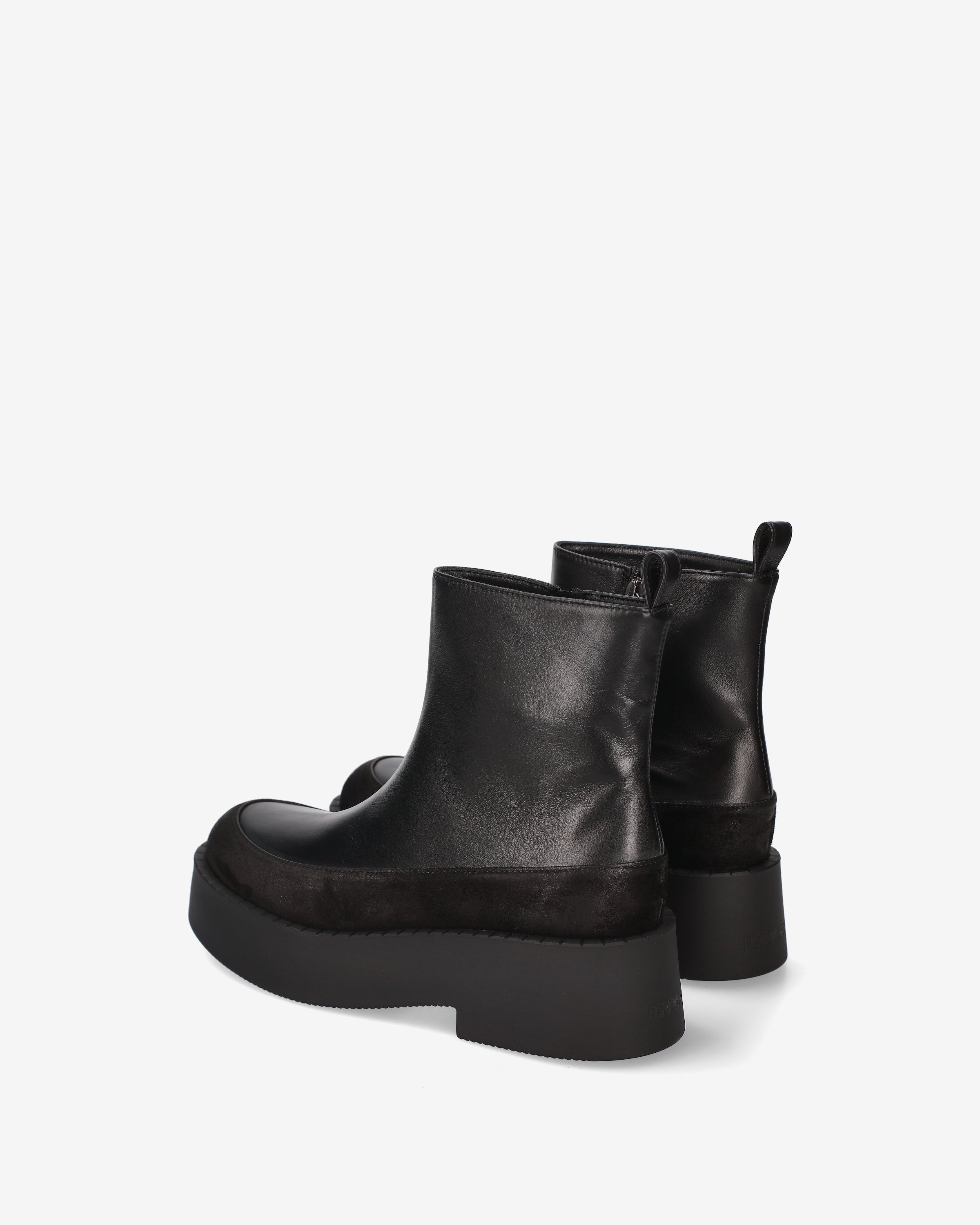 Premiata Bottines plateforme cuir noir compensées