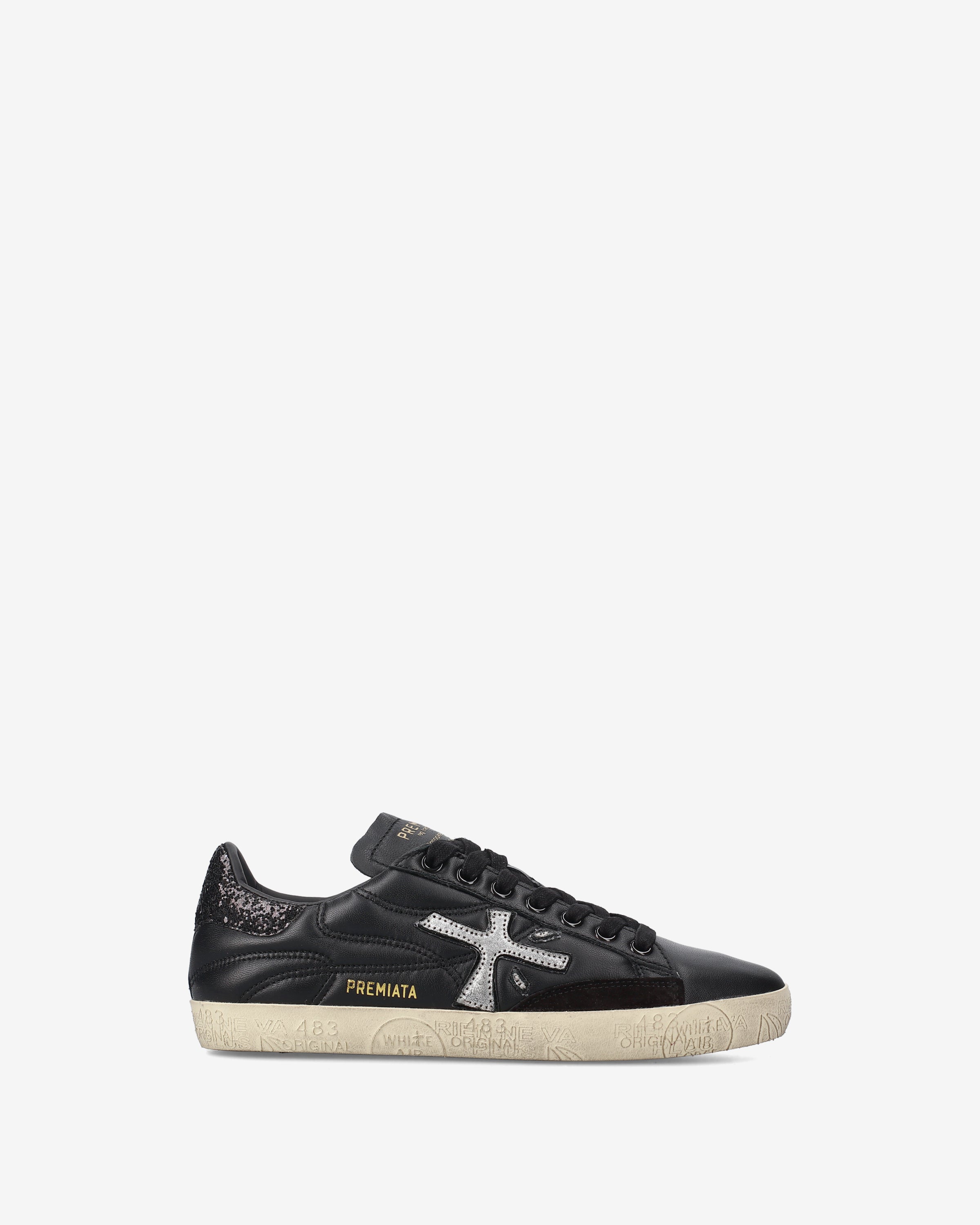Premiata Stevend 7614 baskets femme noir argent