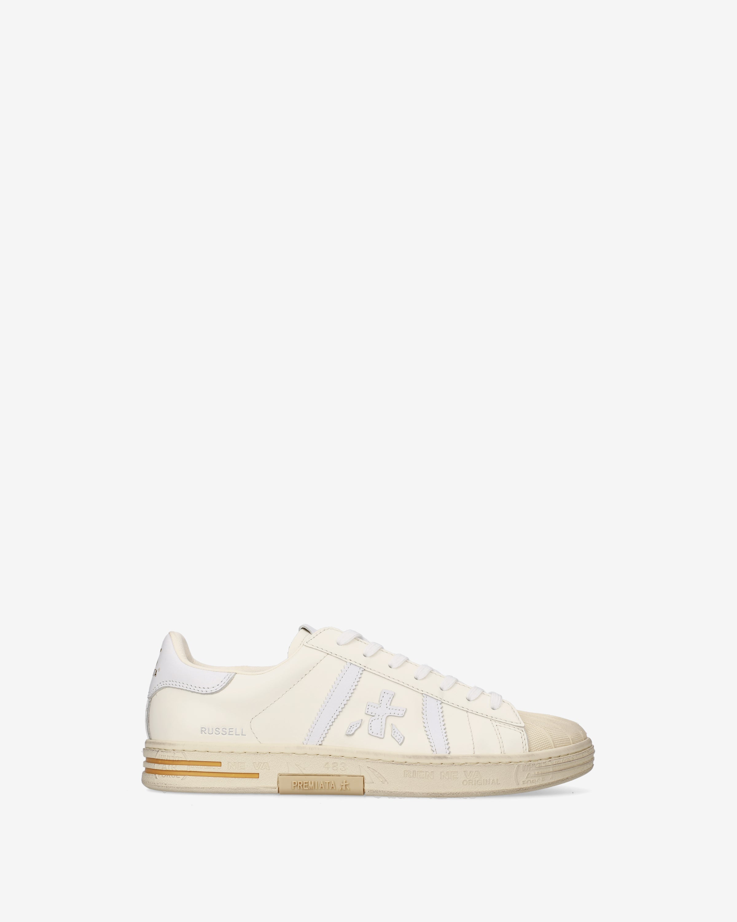 Premiata Russell 8072 baskets homme cuir crème