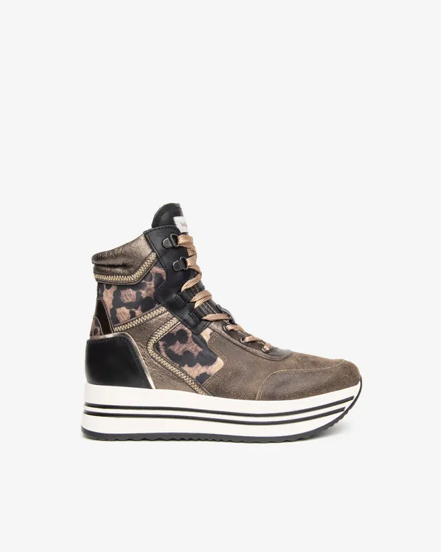 Nero Giardini Sneakers montantes cuir femme plateforme 4,5 cm