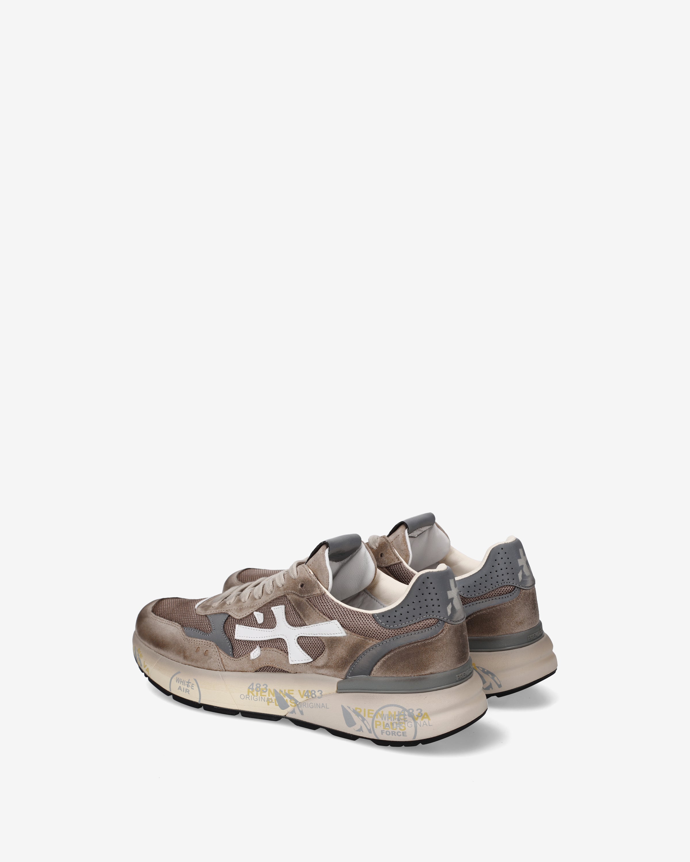 Premiata Mick 8118 baskets taupe daim et mesh
