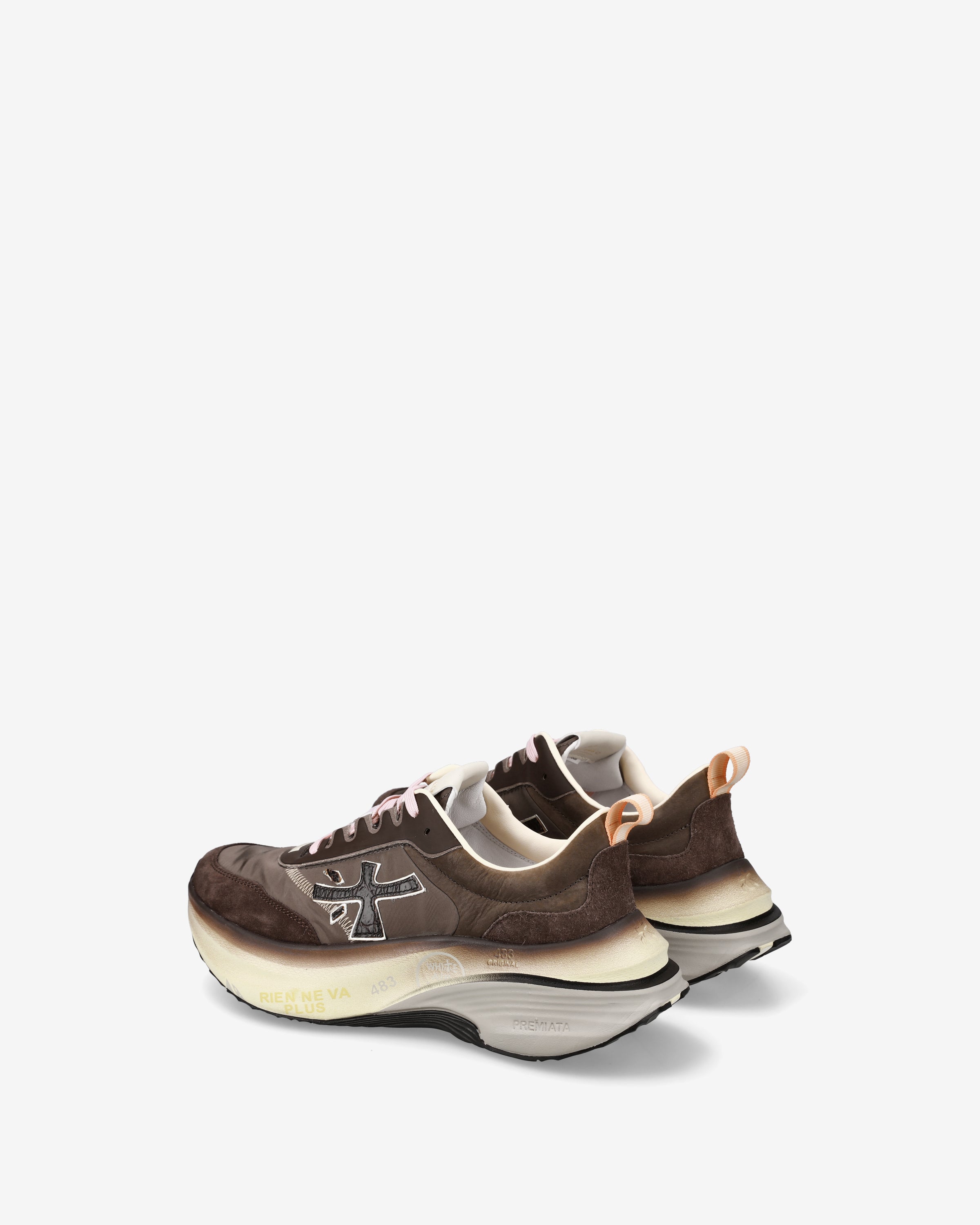 Premiata Hill 7896 baskets marron femme semelle 5 cm