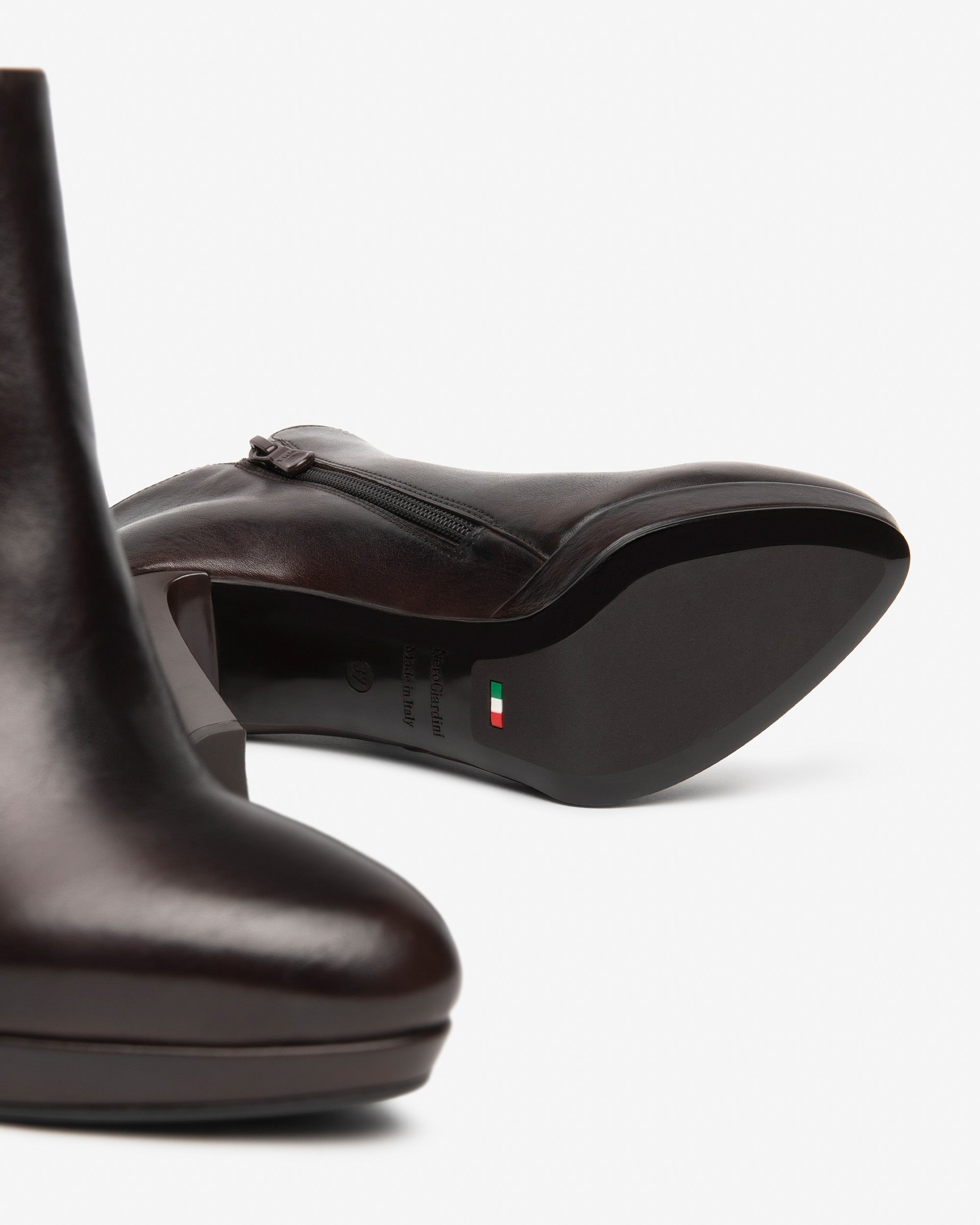 Nero Giardini Ankle Booties bottines cuir femme talon bloc