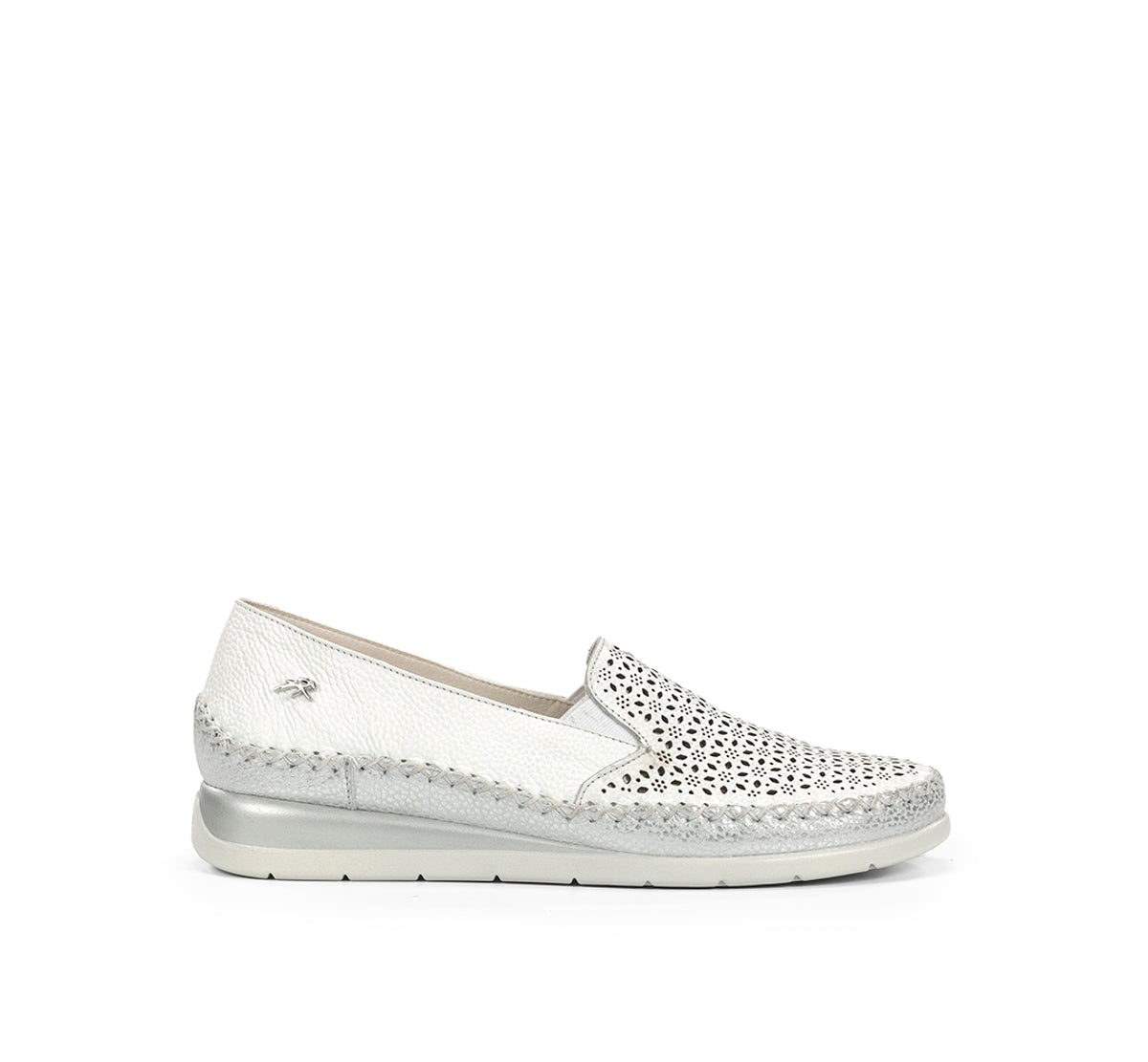 Fluchos Sella F2144 slip on blanc femme compensé