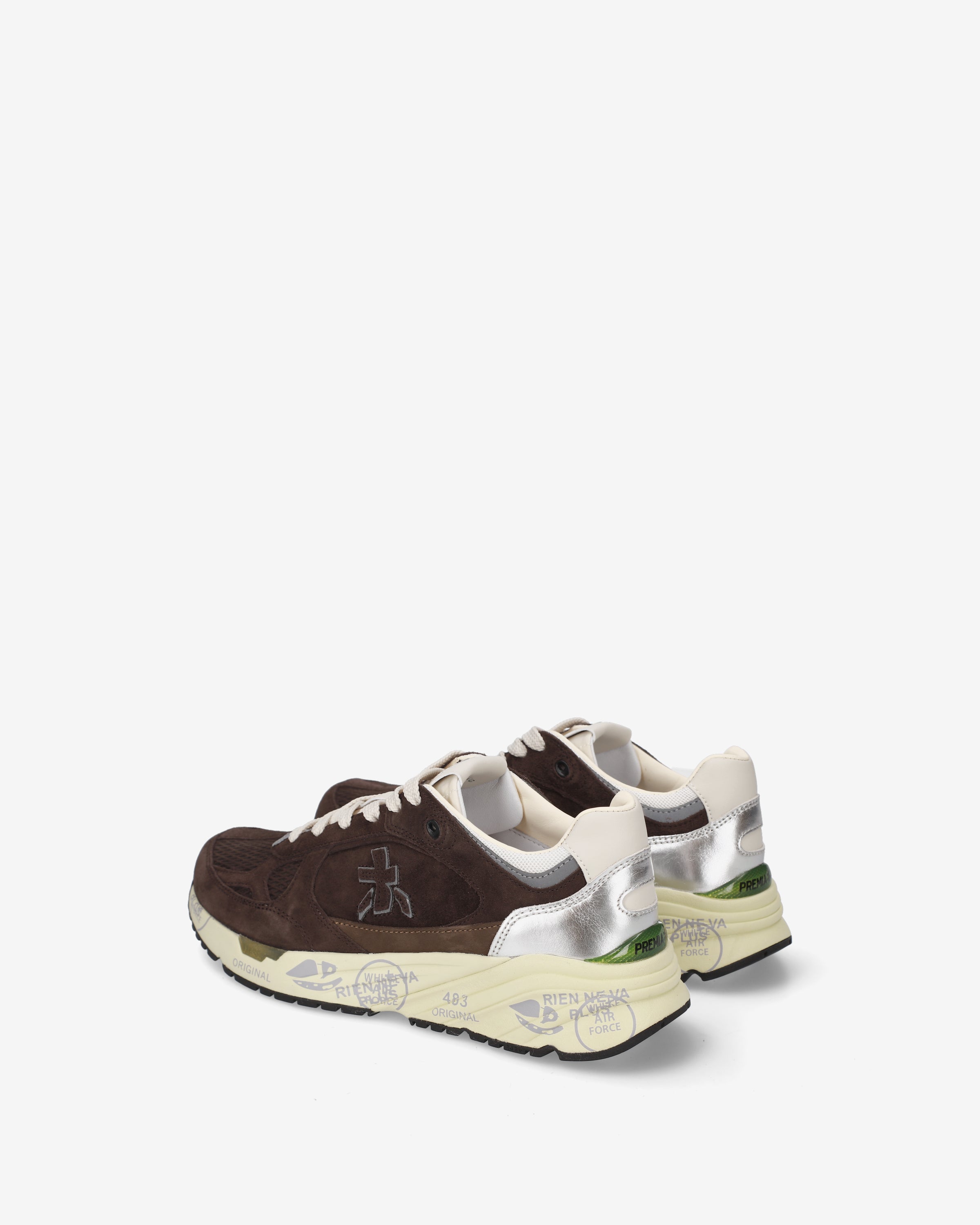 Premiata Mased 8596 baskets cuir marron femme