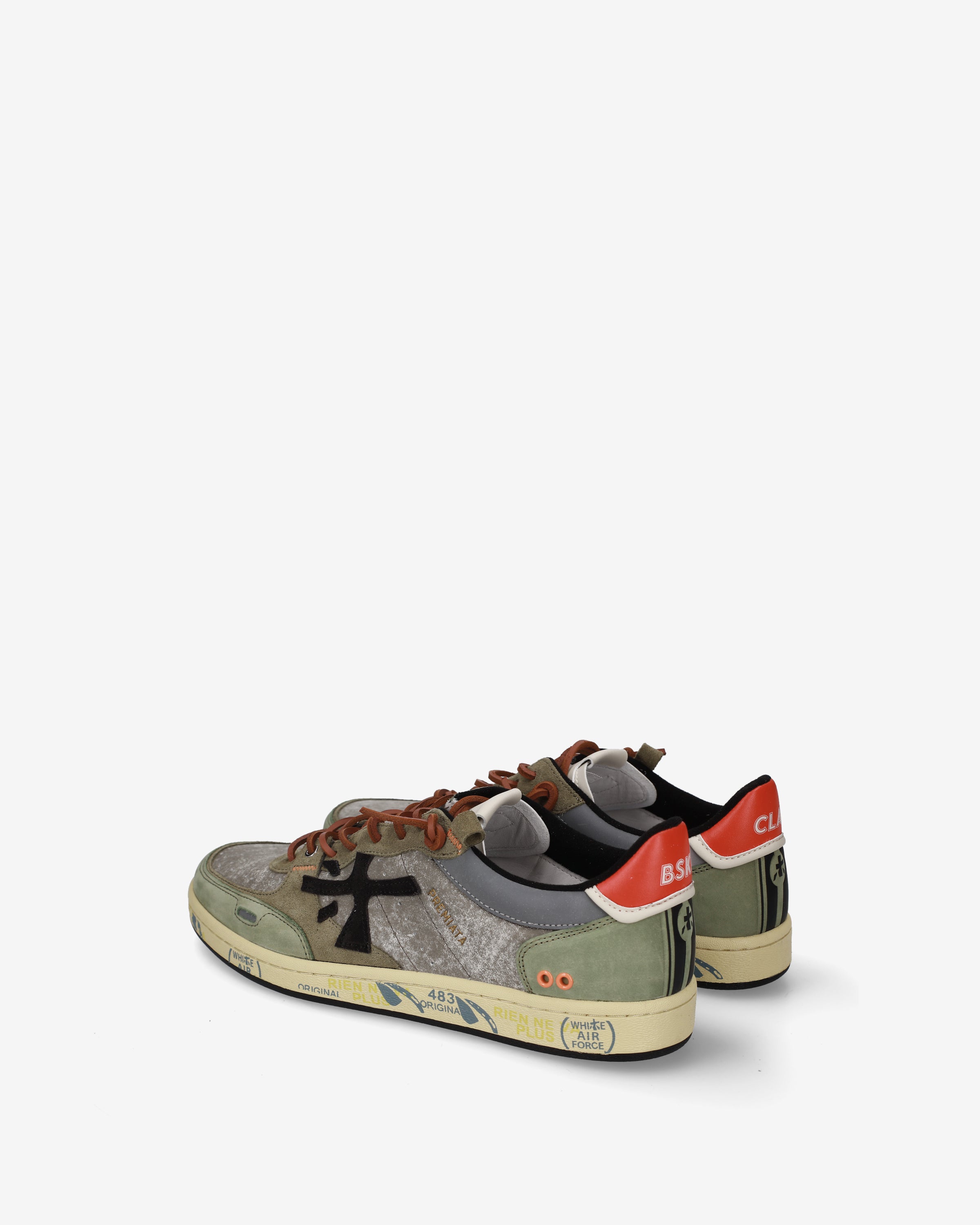 Premiata Bskt Clay 7845 sneakers cuir gris sauge homme