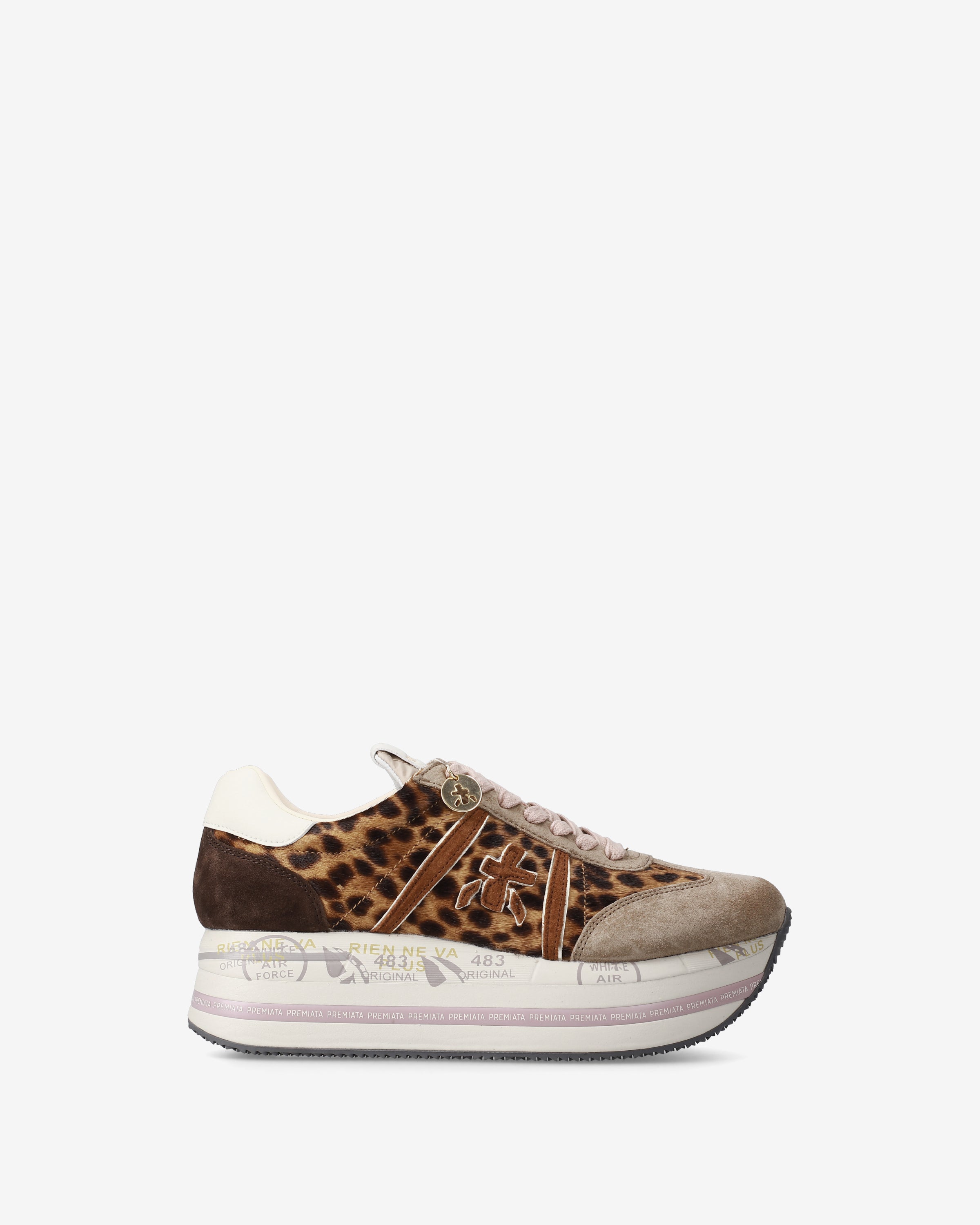 Premiata Beth 7741 sneakers daim beige imprimé animal 38