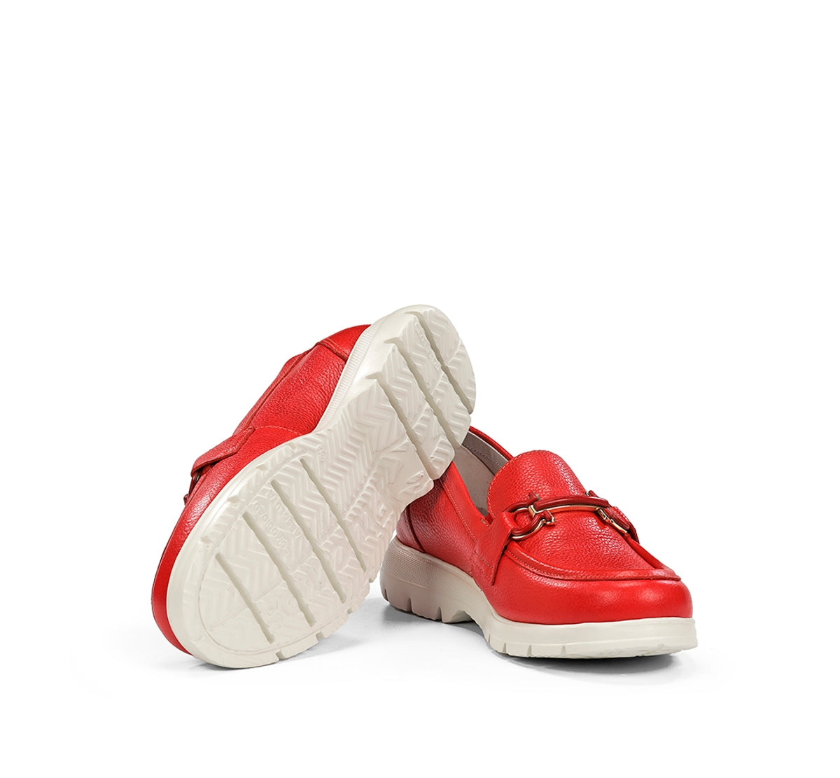 Fluchos Gladis F1936 mocassin rouge cuir femme