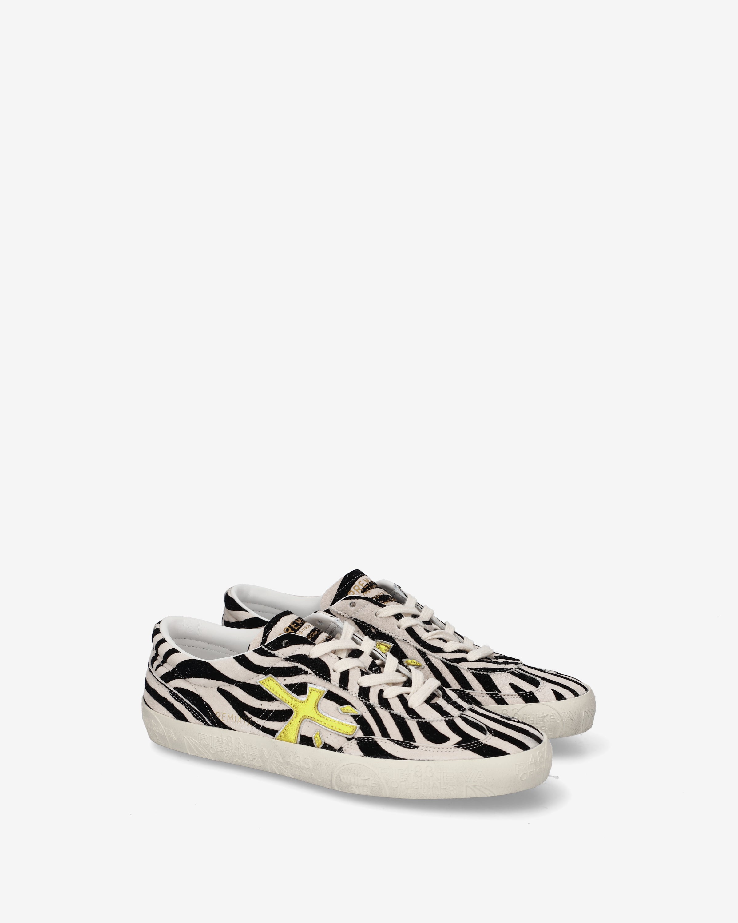 Premiata Davidd 8610 sneakers femme zèbre cuir noir blanc