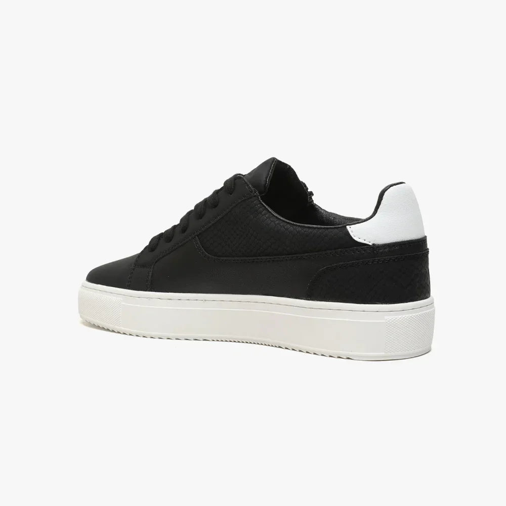VO7 Roma Snake Black sneakers cuir noir zip
