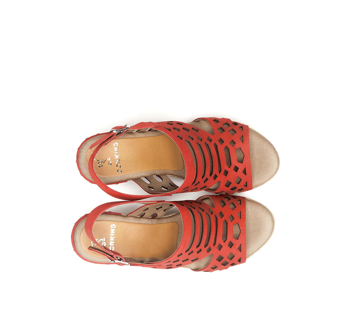 Dorking Salma D7756 sandales compensées rouges 8 cm