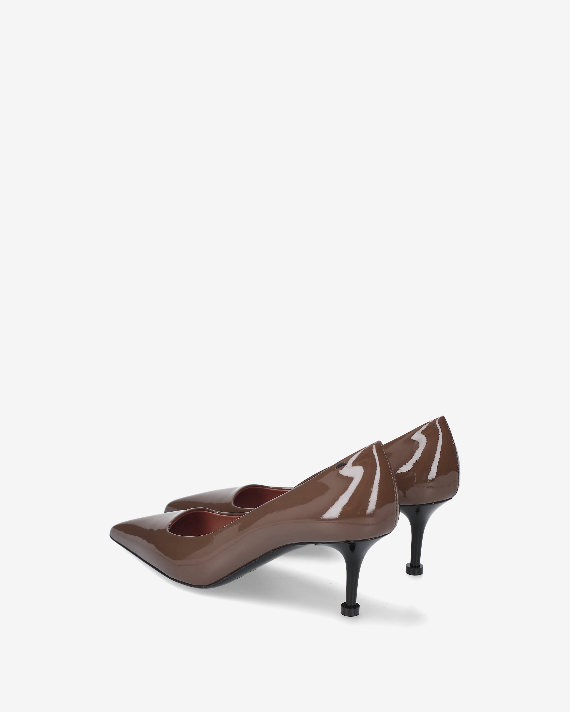 Premiata escarpins femme cuir verni marron talon 6 cm