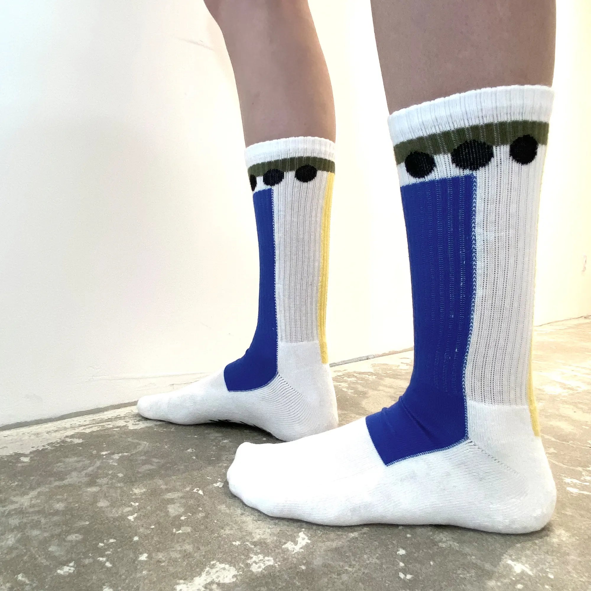 Me.Land Geo chaussettes coton bio blanc motifs