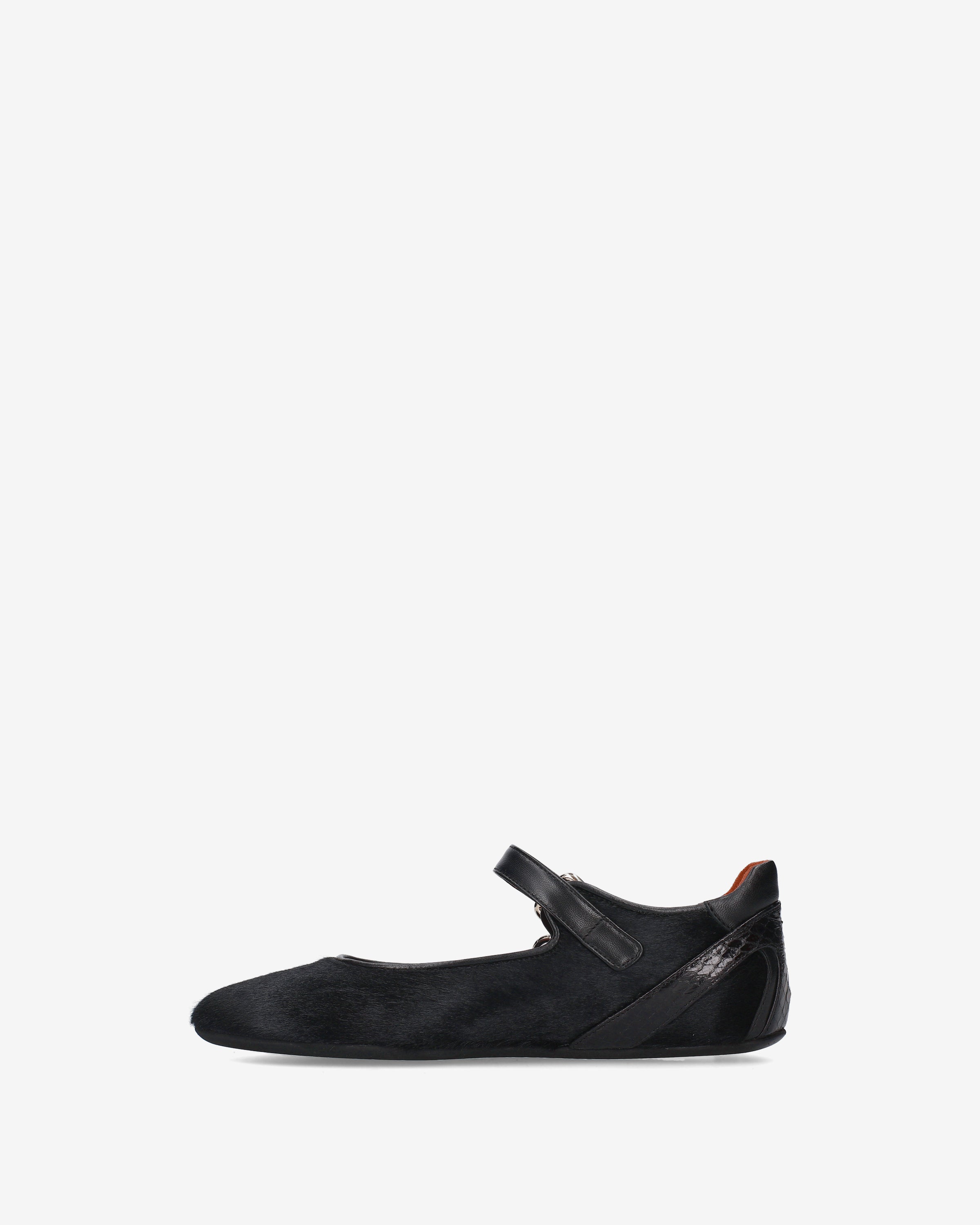 Premiata Mary Jane ballerines cuir poney noir