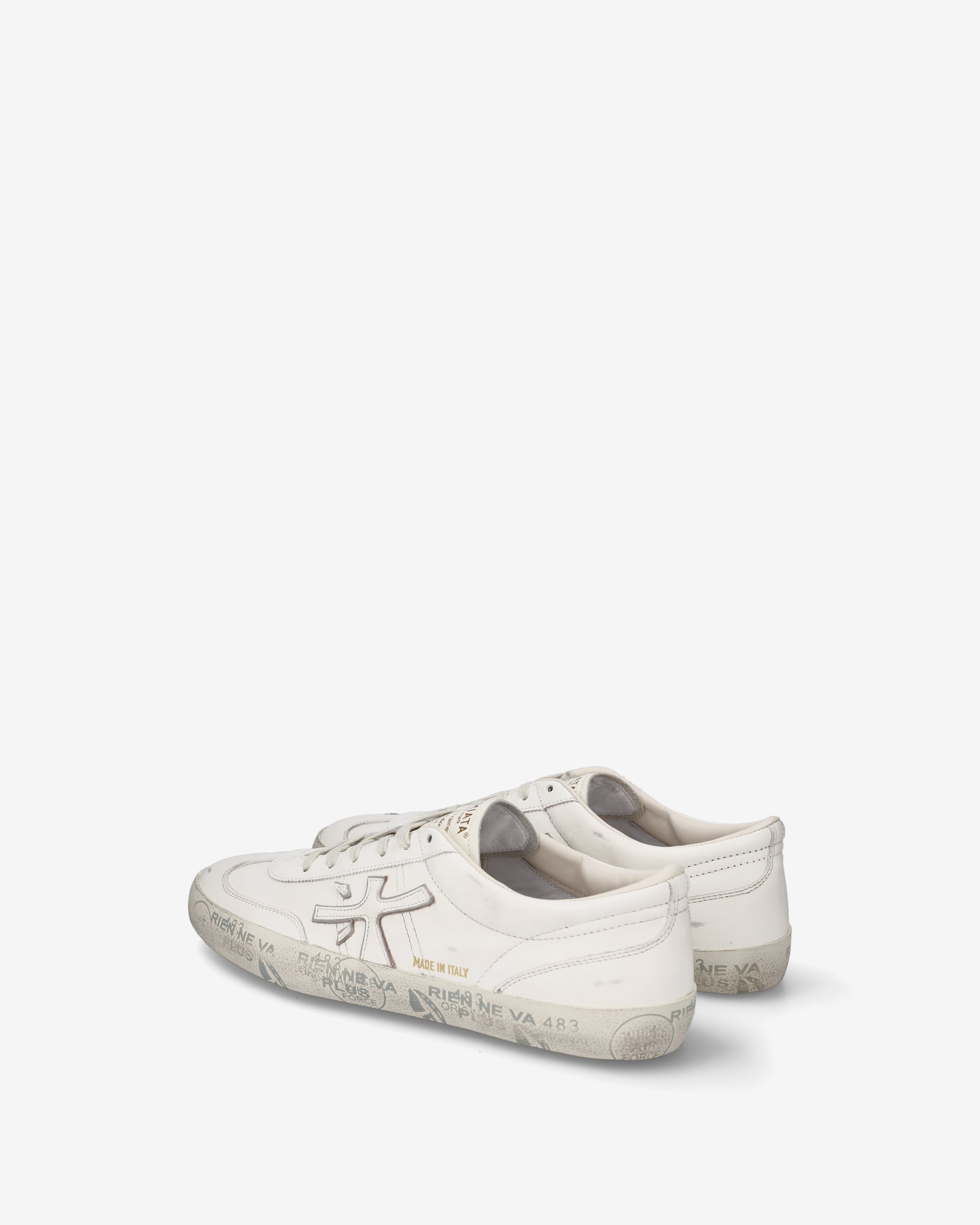 Premiata David 8091 Basket Cuir Blanc Homme