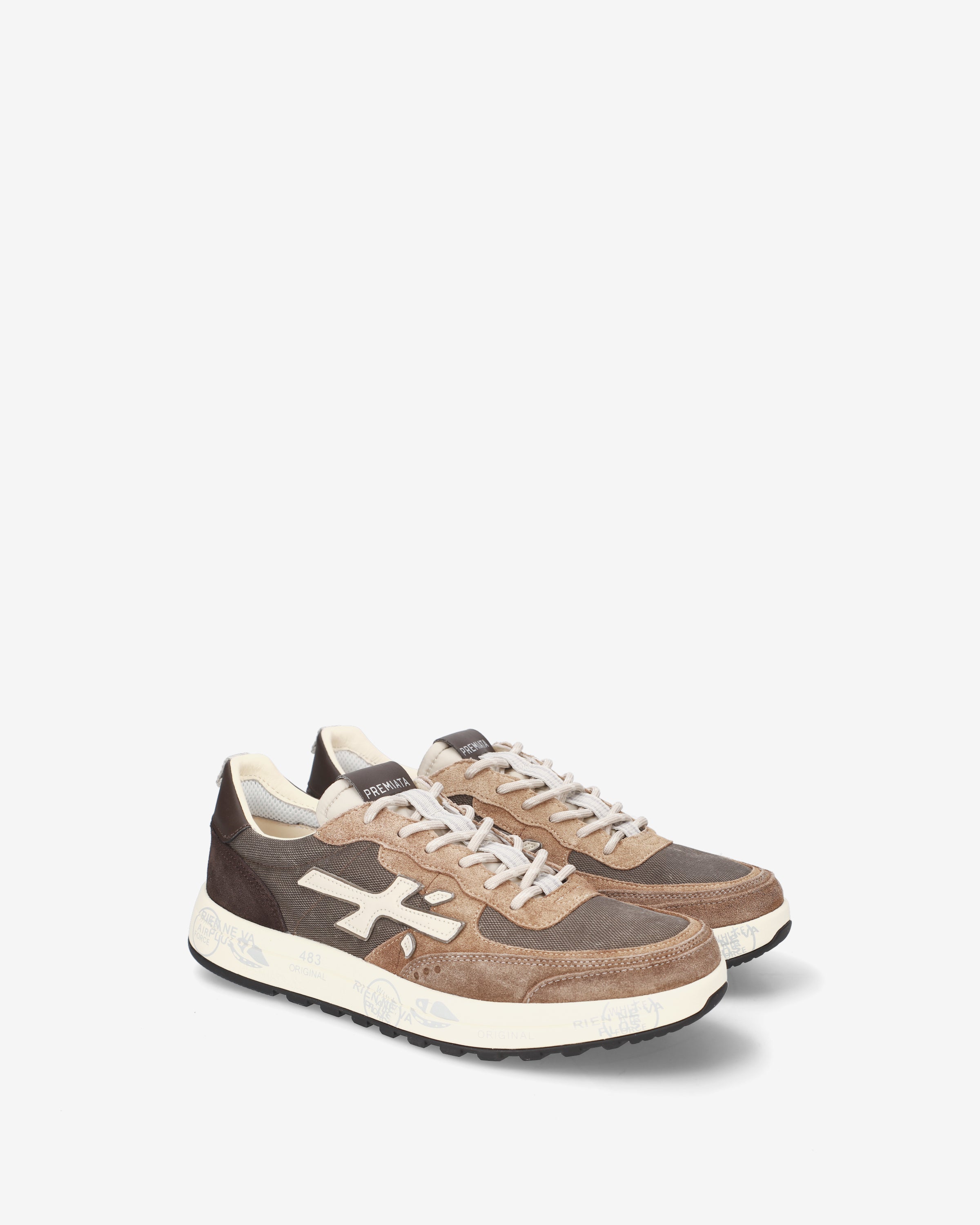 Premiata Nous 8461 baskets homme marron daim