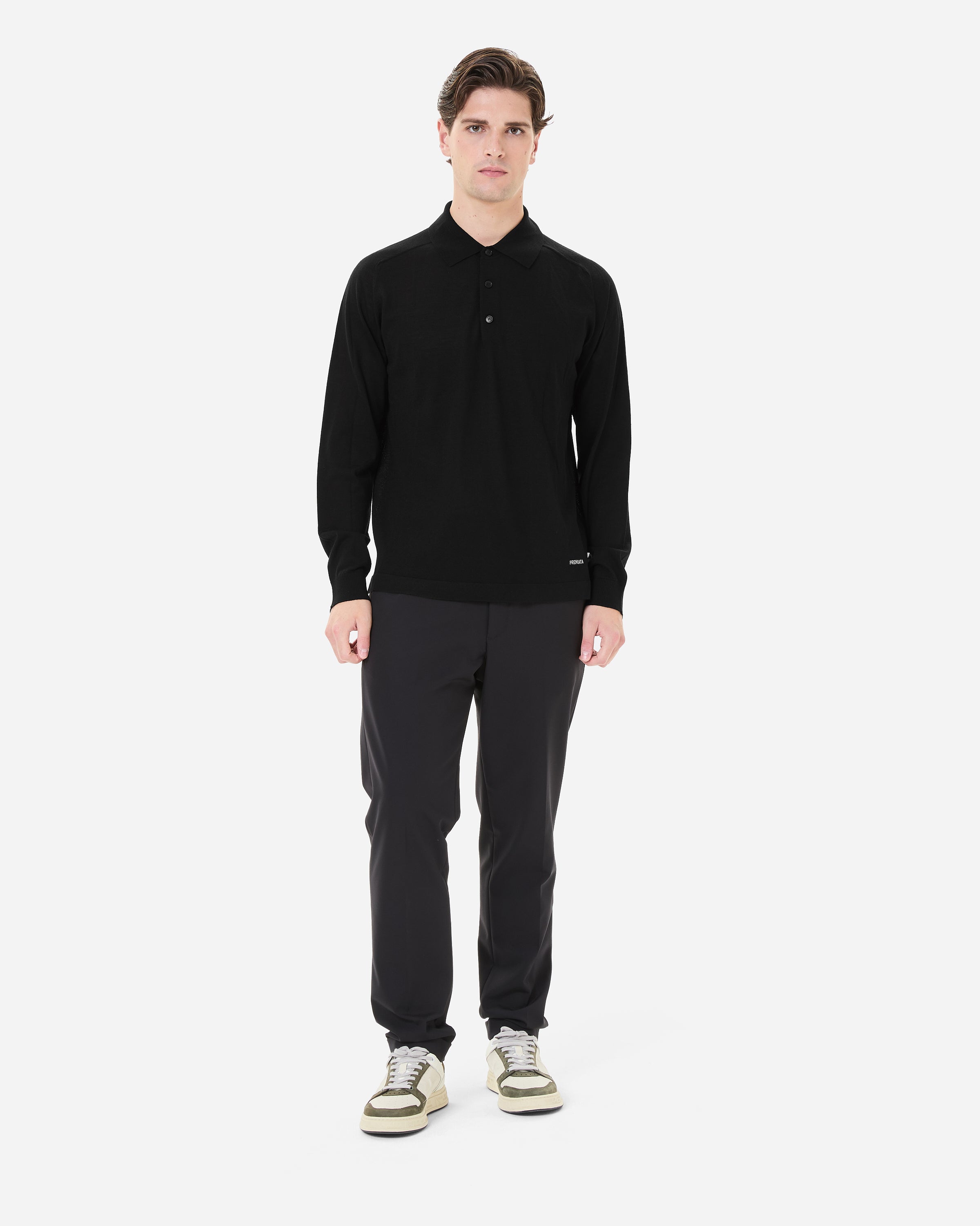 Premiata Polo Knit pull noir M manches longues