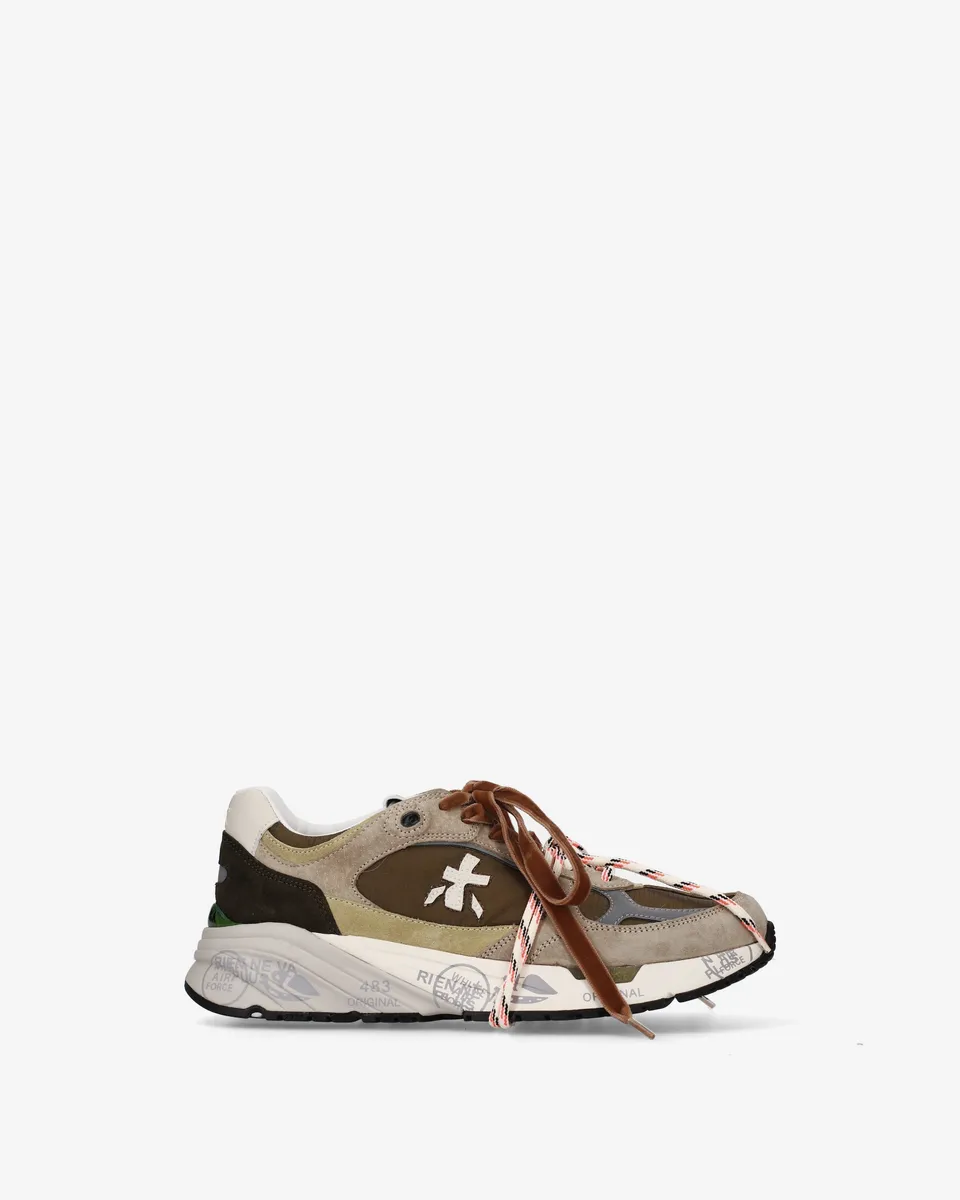Premiata Mased 8521L baskets crème olive femme