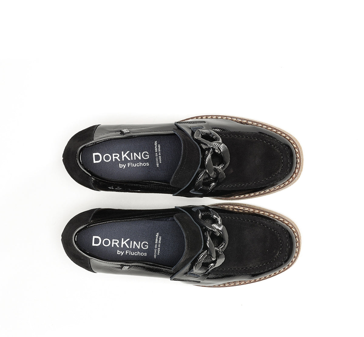 Dorking by Fluchos Oprah D9193 mocassin noir cuir