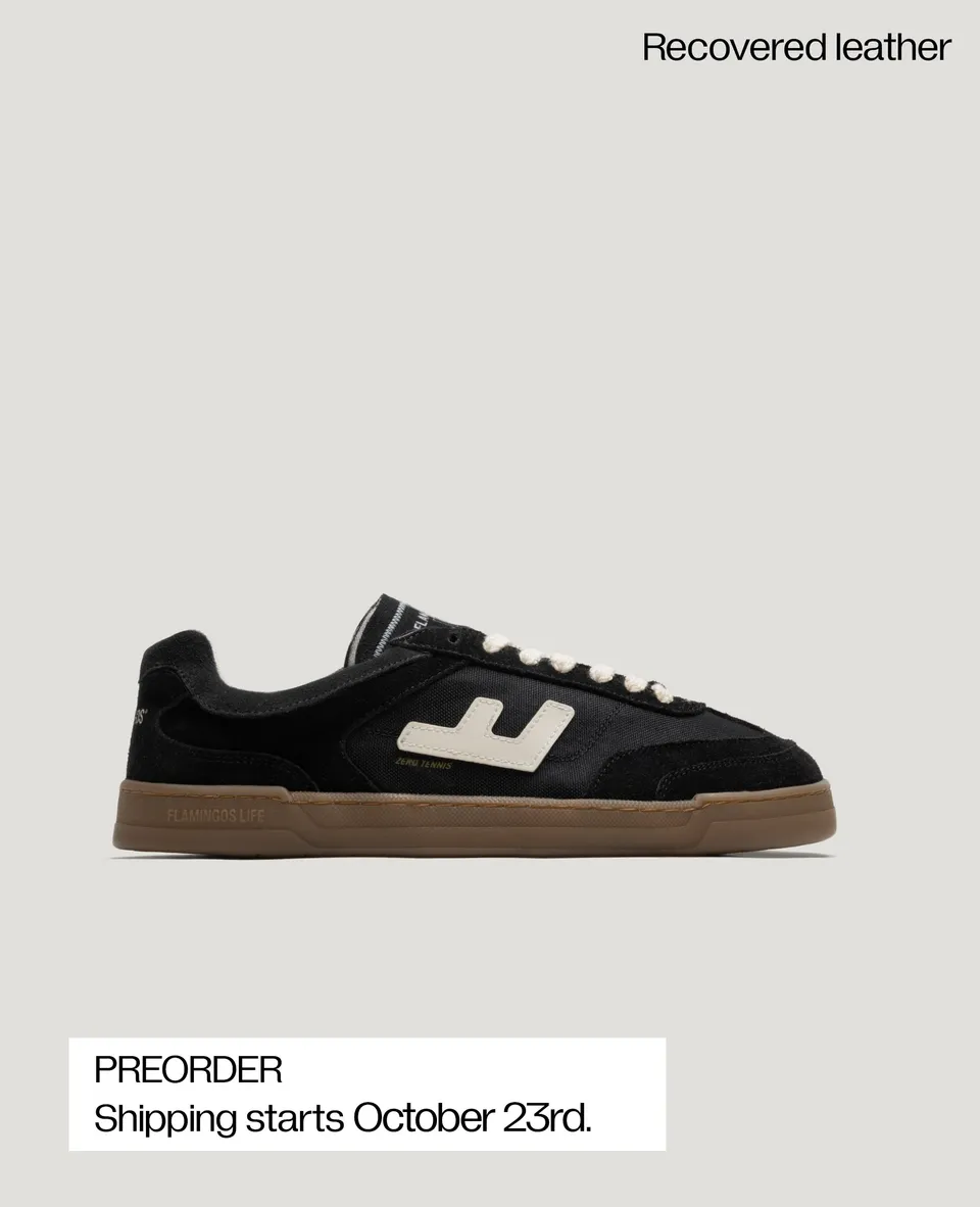 Flamingos Life Zero Tennis Black Gum chaussures barefoot noir