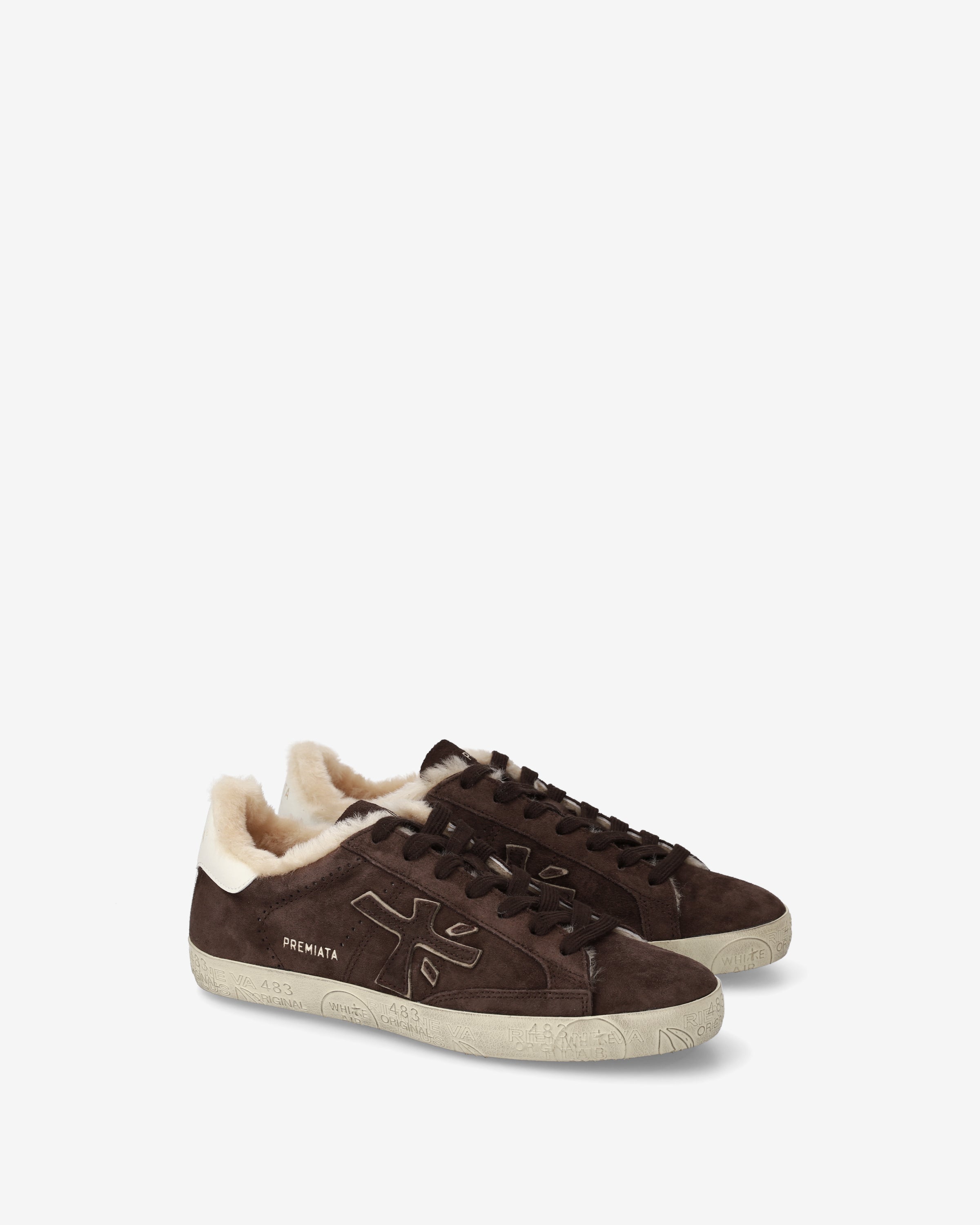 Premiata Stevend 7897m baskets cuir marron fourré