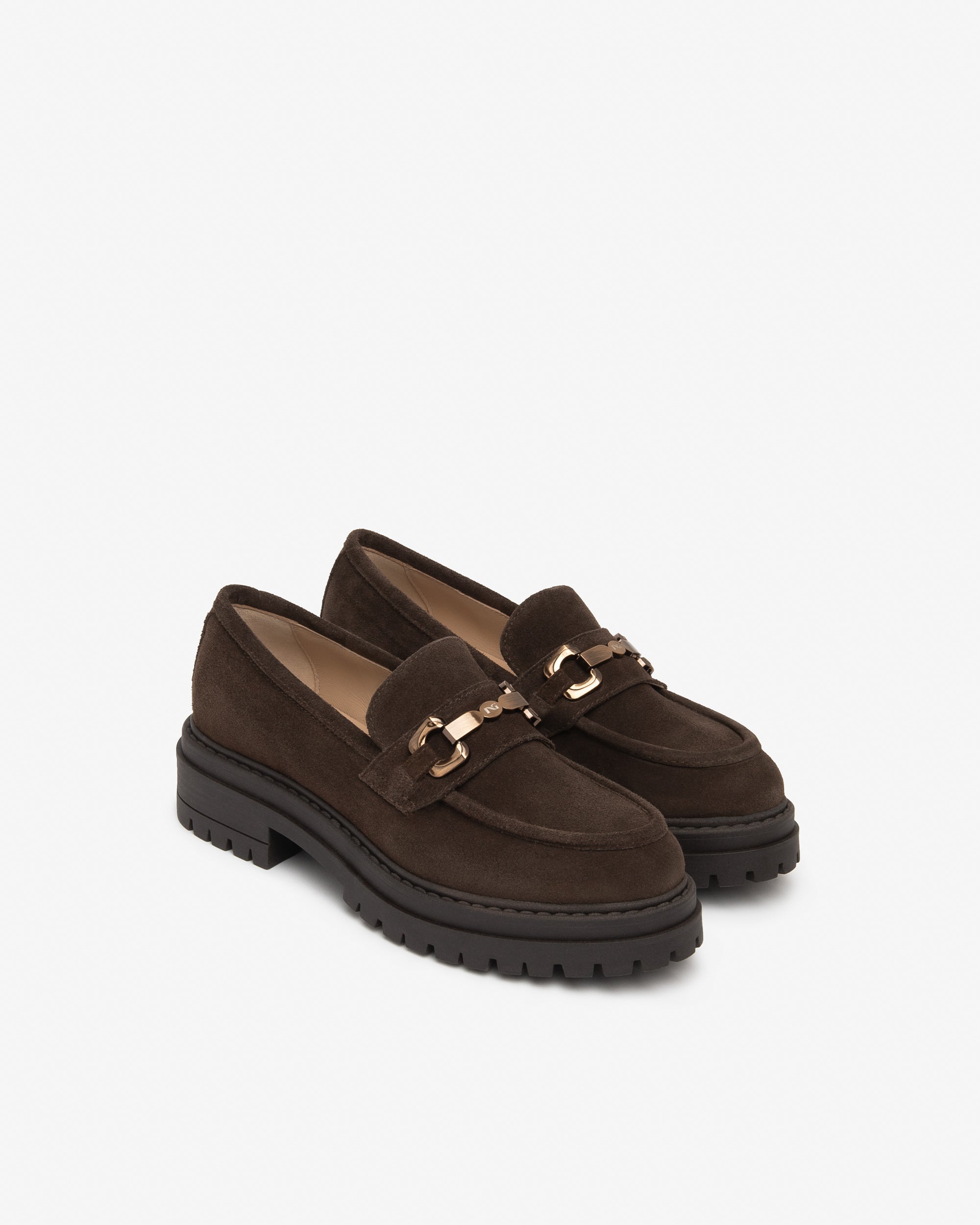 Nero Giardini Loafers mocassins daim femme talon bloc