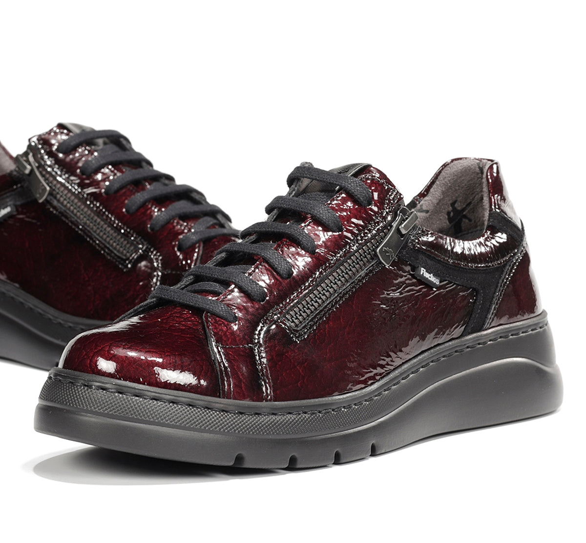 Fluchos Pompas F1666 baskets femme bordeaux cuir
