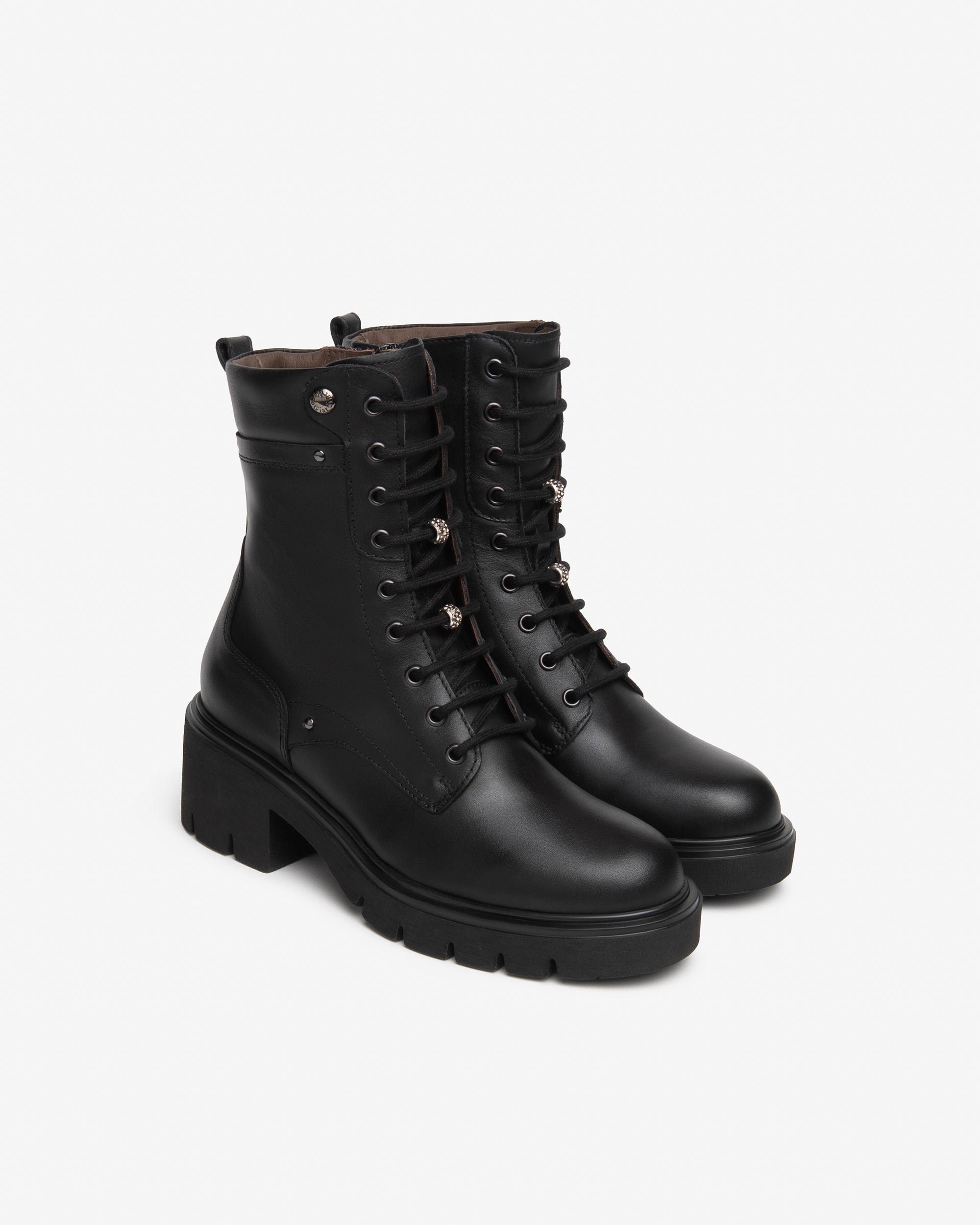 Nero Giardini Combat Boots rangers cuir femme talon