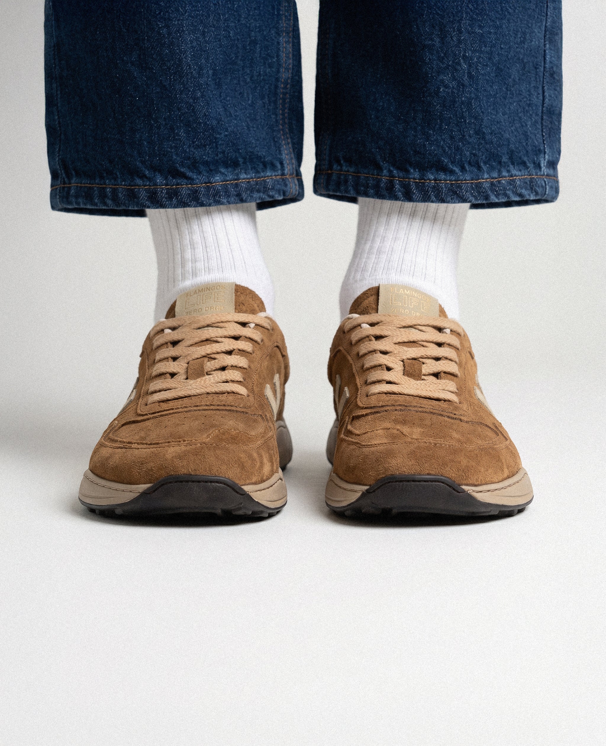 Flamingos Life Zero Drop Suede sneaker barefoot cuir rusty