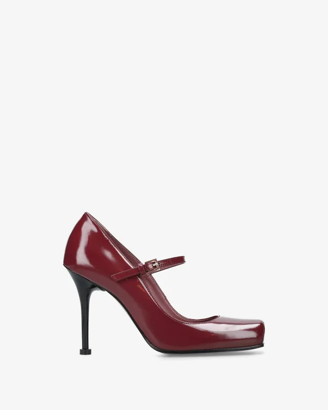 Premiata Mary Jane escarpins vernis bordeaux talon 10 cm