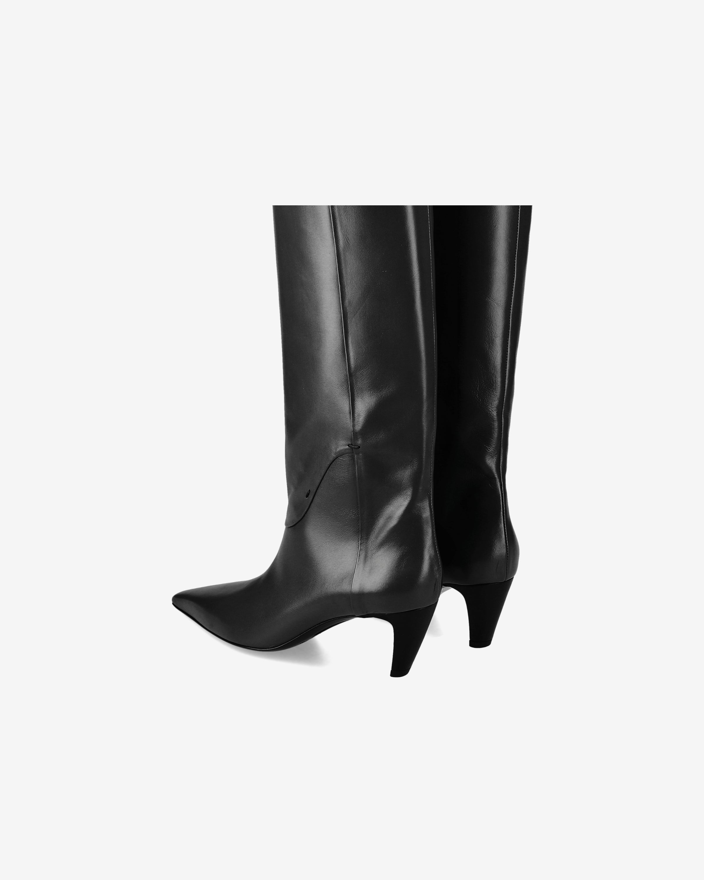 Premiata bottines cuir noir talon 70 mm femme