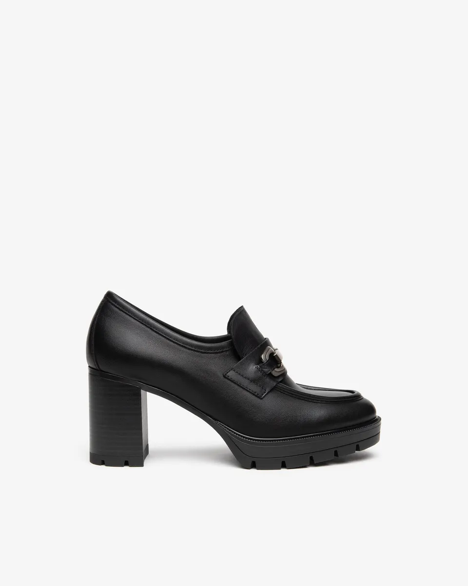Nero Giardini Loafers mocassins cuir femme talon 8 cm