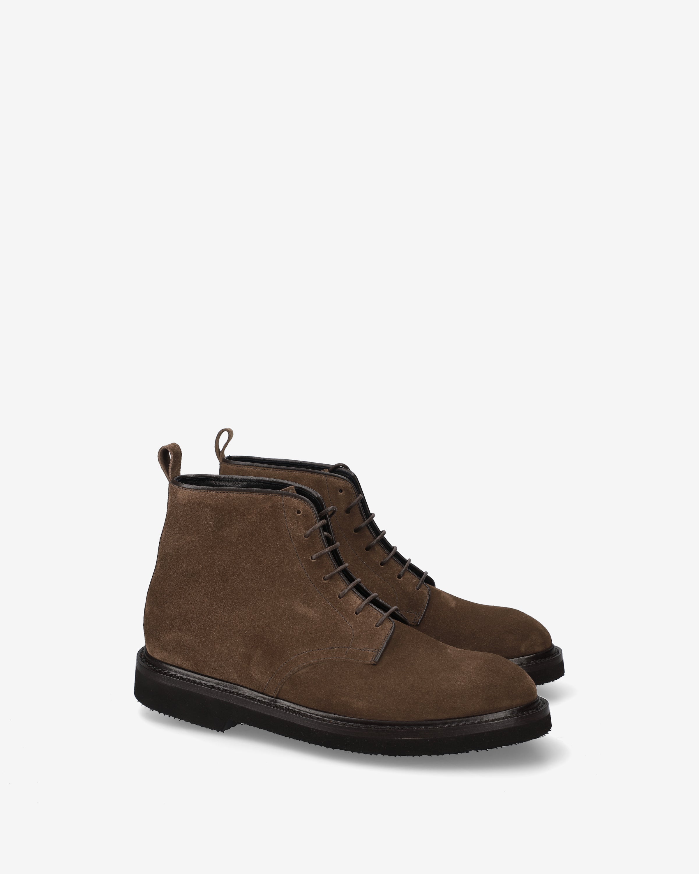 Premiata Boots Bottine Daim Marron à Lacets