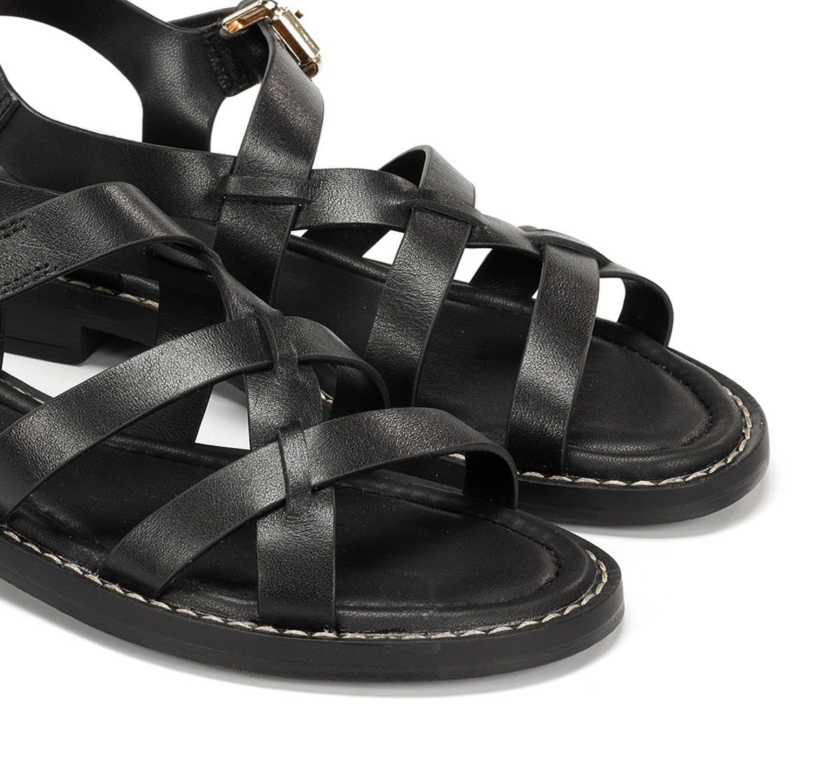 Dorking Ega D9730 sandale noire femme plate
