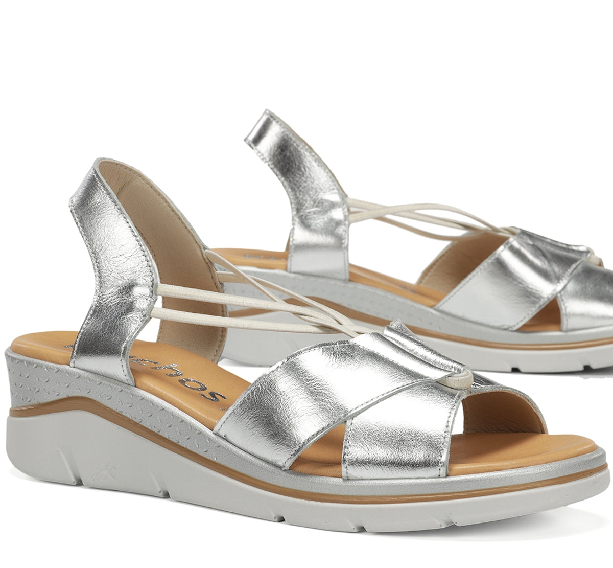 Fluchos Fire F2429 sandales femme argent compensées