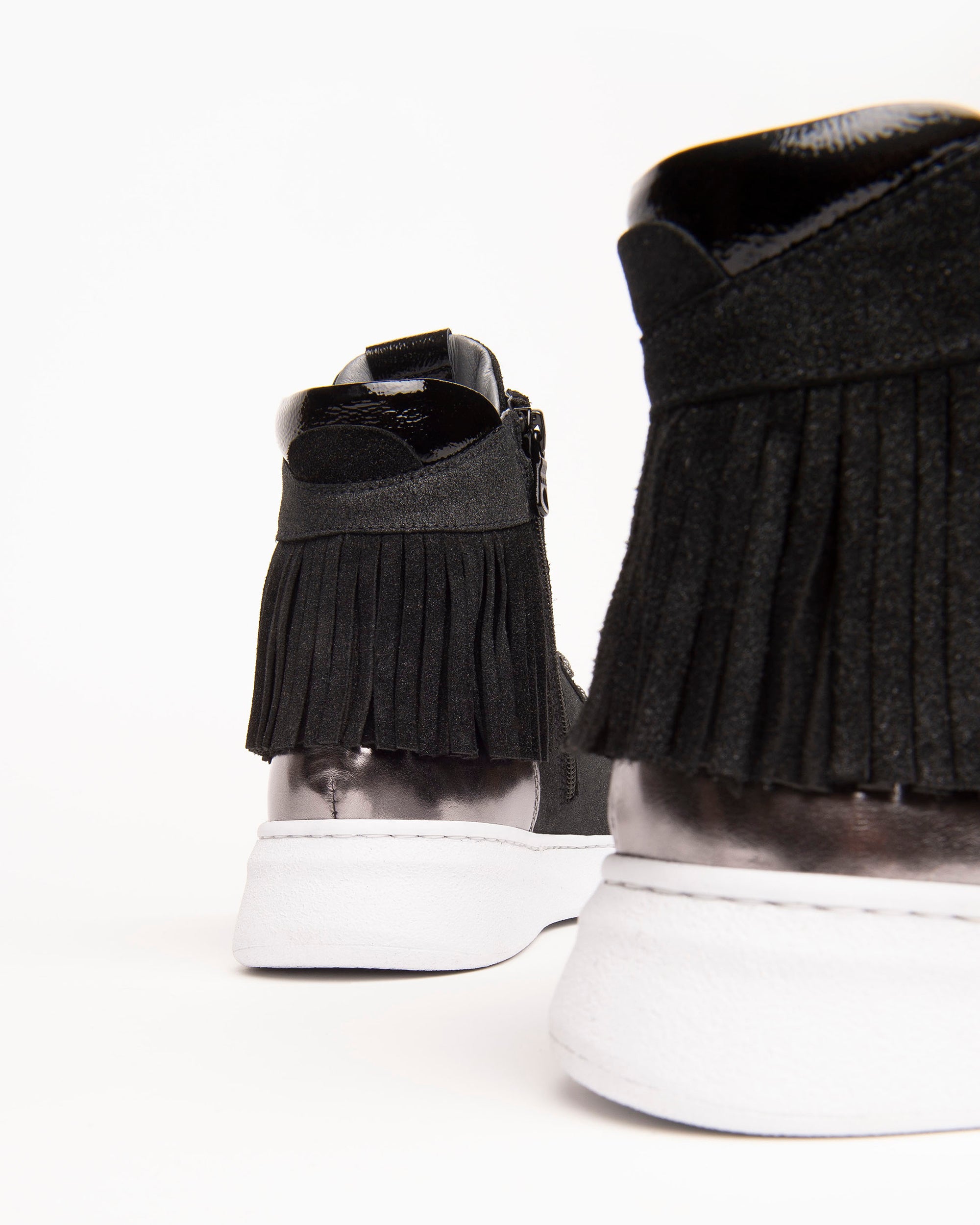 Nero Giardini Sneakers Montantes Femme Cuir Daim Franges