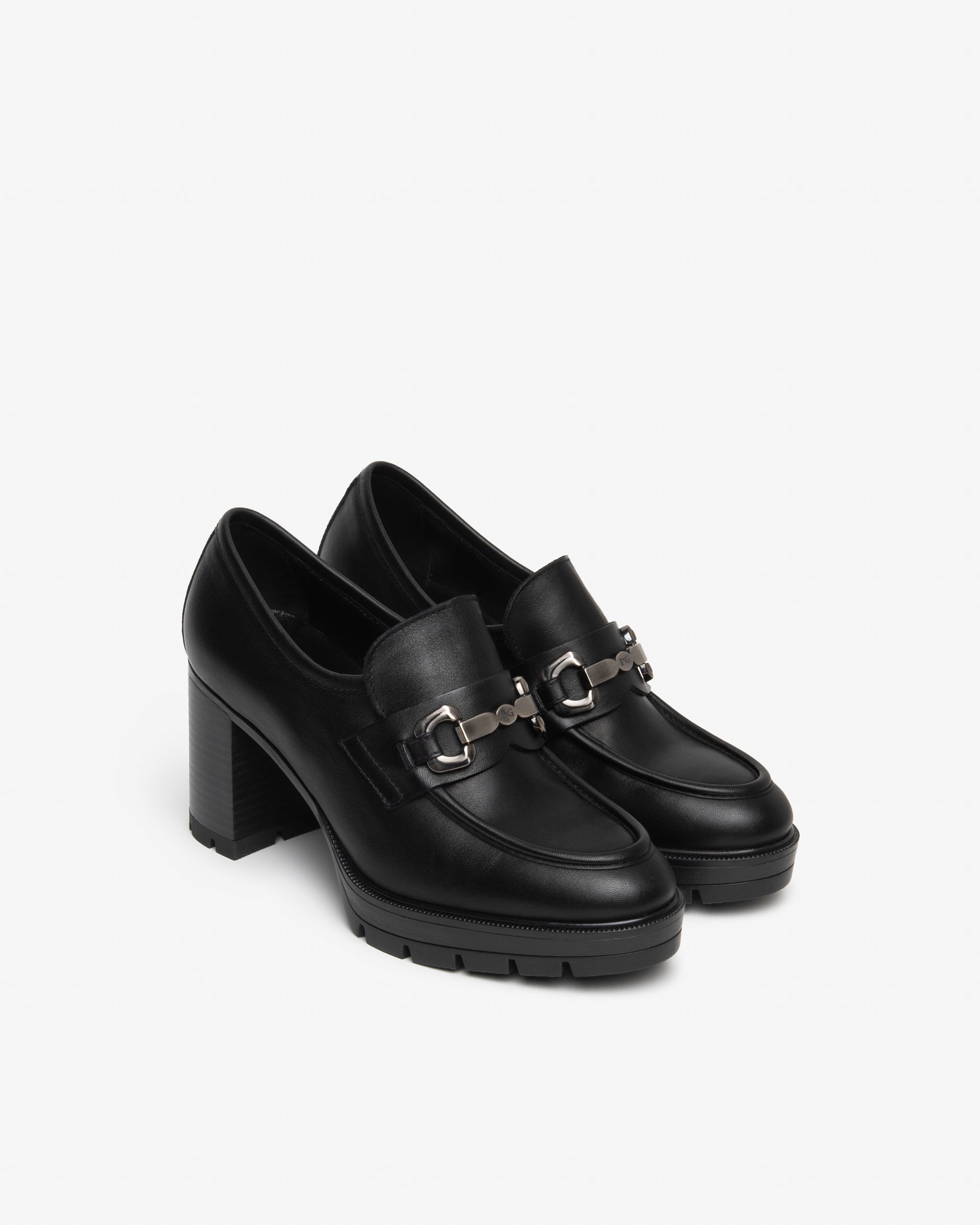 Nero Giardini Loafers mocassins cuir femme talon 8 cm