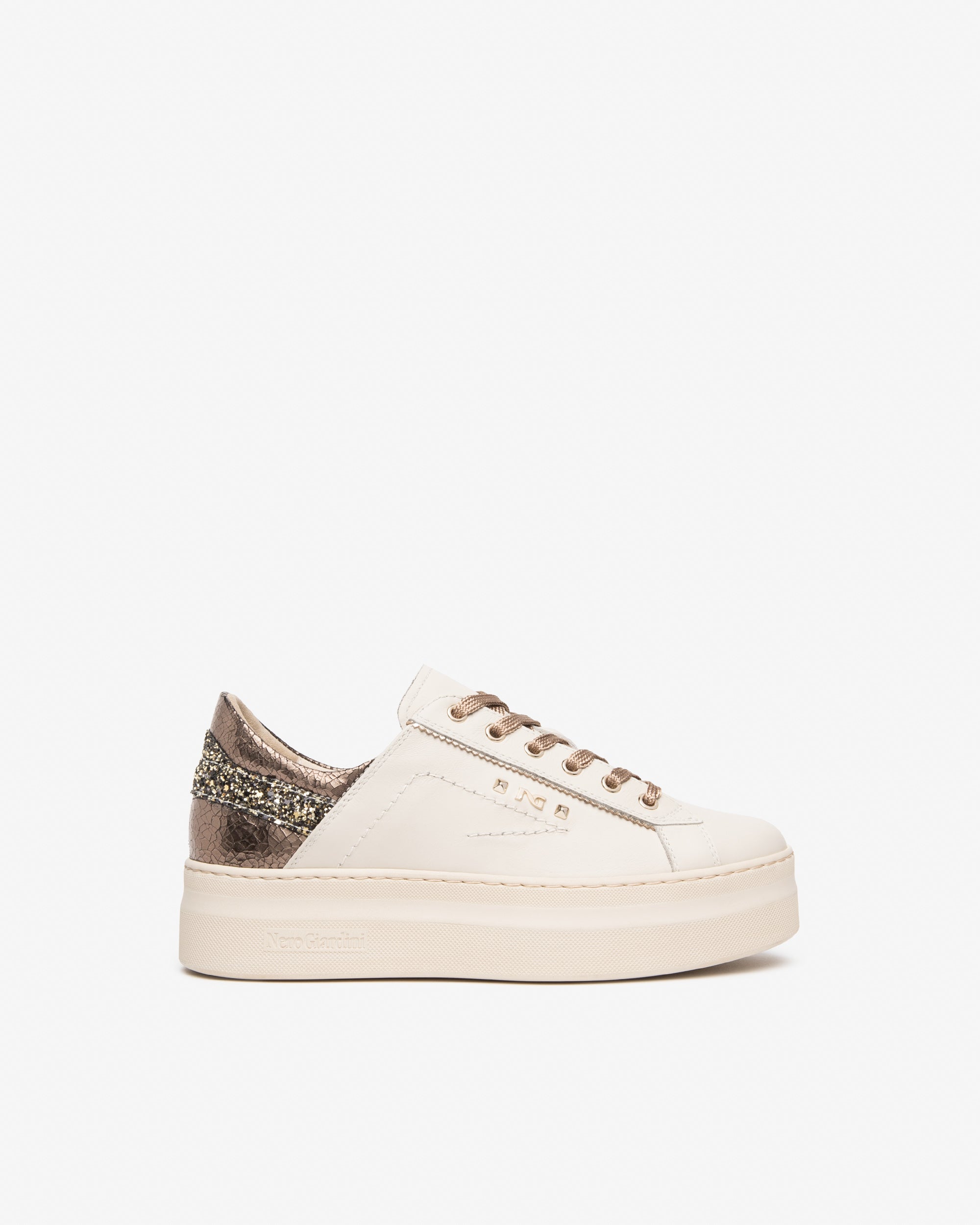 Nero Giardini Sneakers baskets cuir plateforme 45 mm
