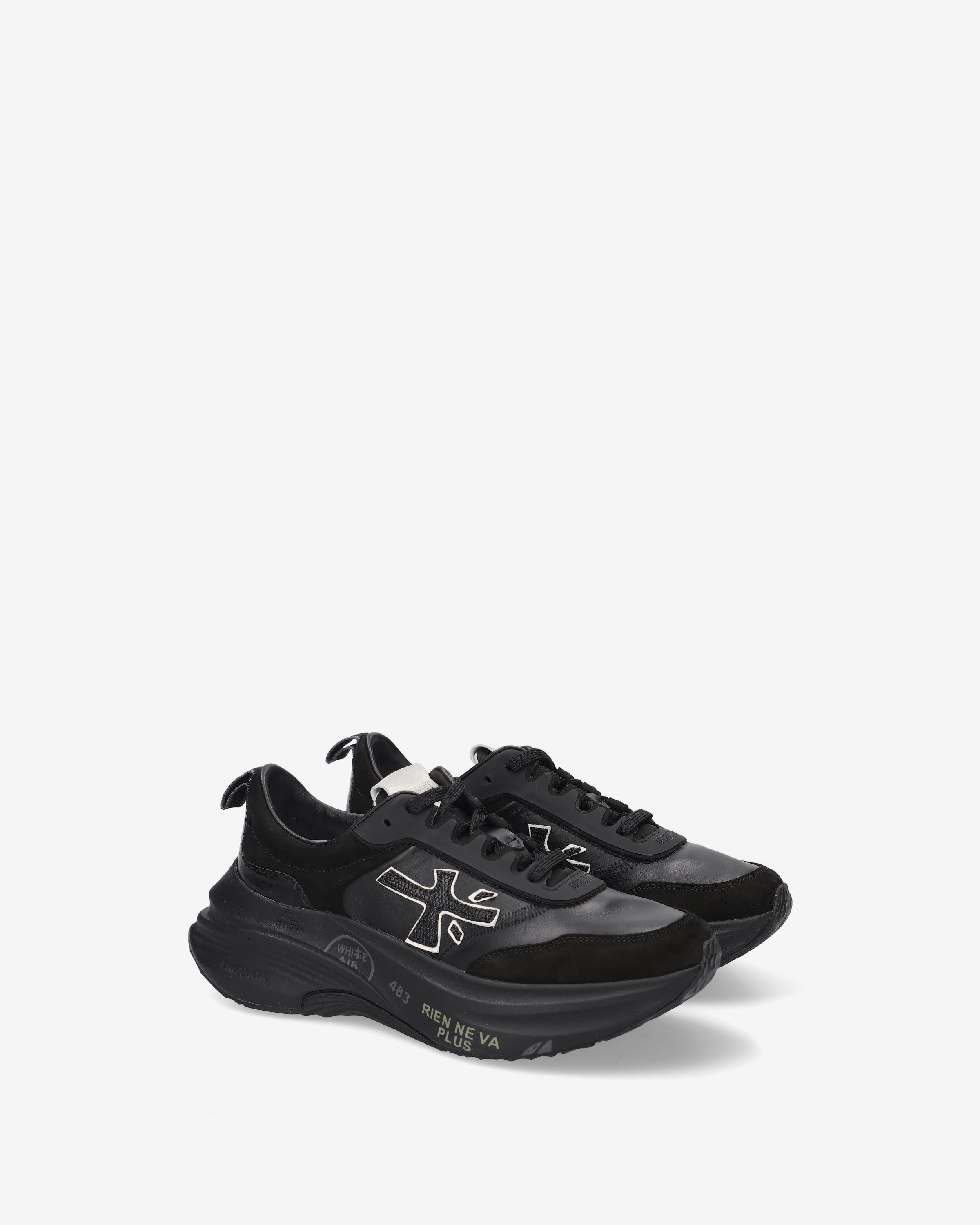 Premiata Hill 7905 sneakers femme cuir noir plateforme