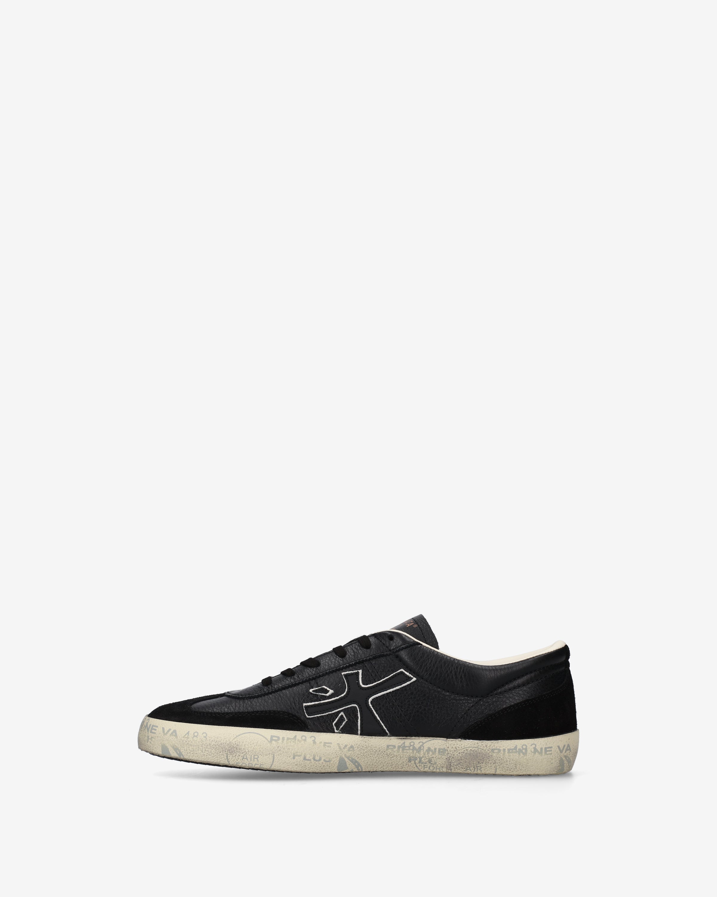 Premiata David 8285 sneakers homme noir cuir perforé