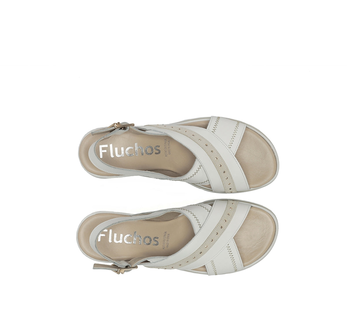 Fluchos Fire F2428 sandales femme blanc compensé