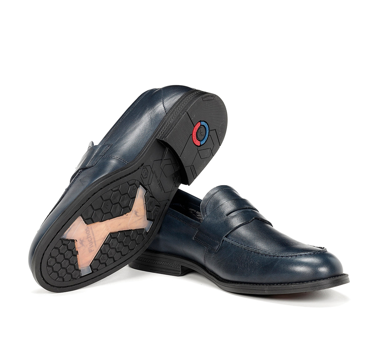 Fluchos Henri F0824 mocassin homme bleu cuir