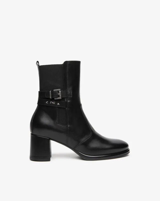 Nero Giardini Bottines Cuir Tissu Femme 38 Talon 6 cm
