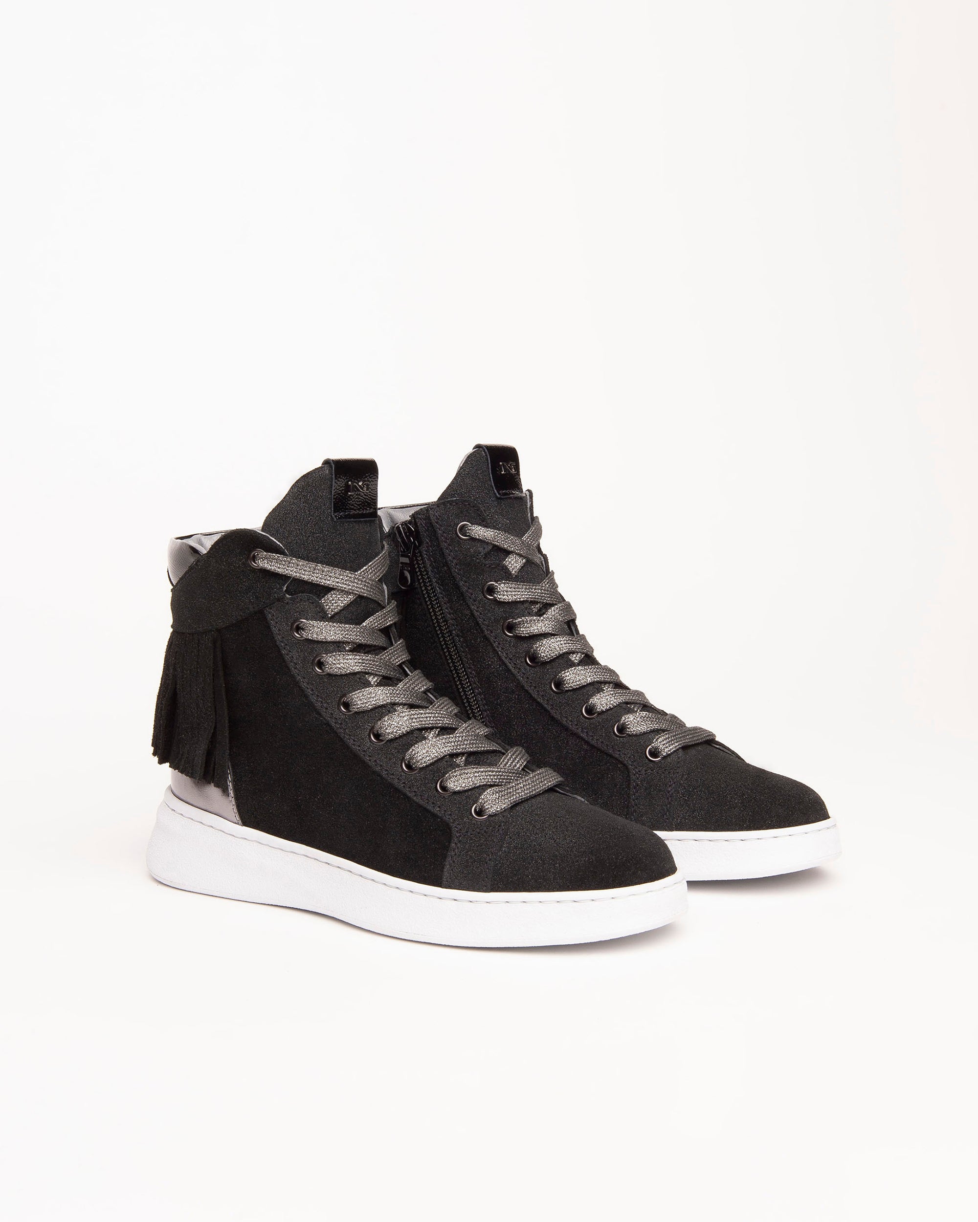 Nero Giardini Sneakers Montantes Femme Cuir Daim Franges