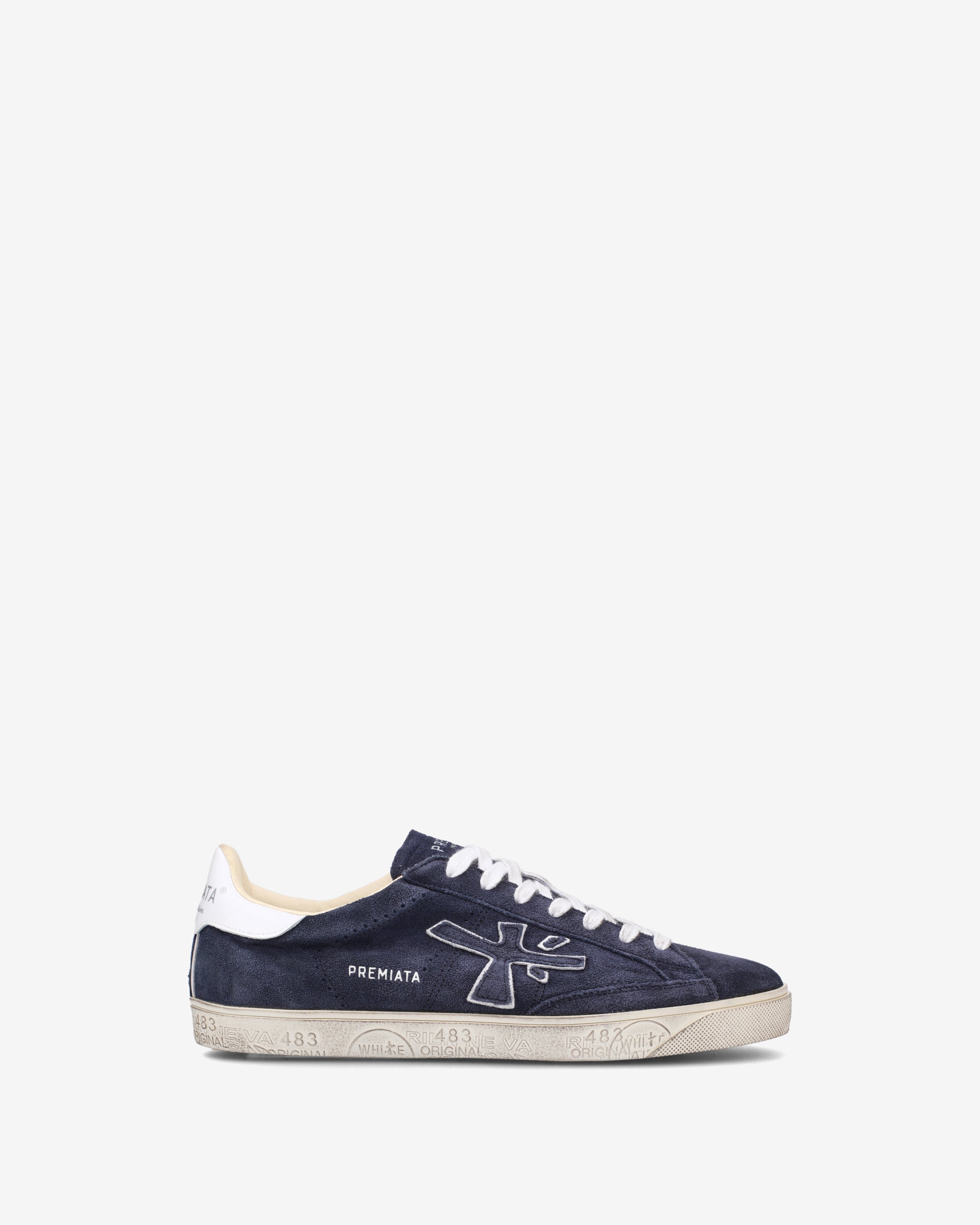 Premiata Steven 6643 sneakers daim bleu marine pointure 39-47