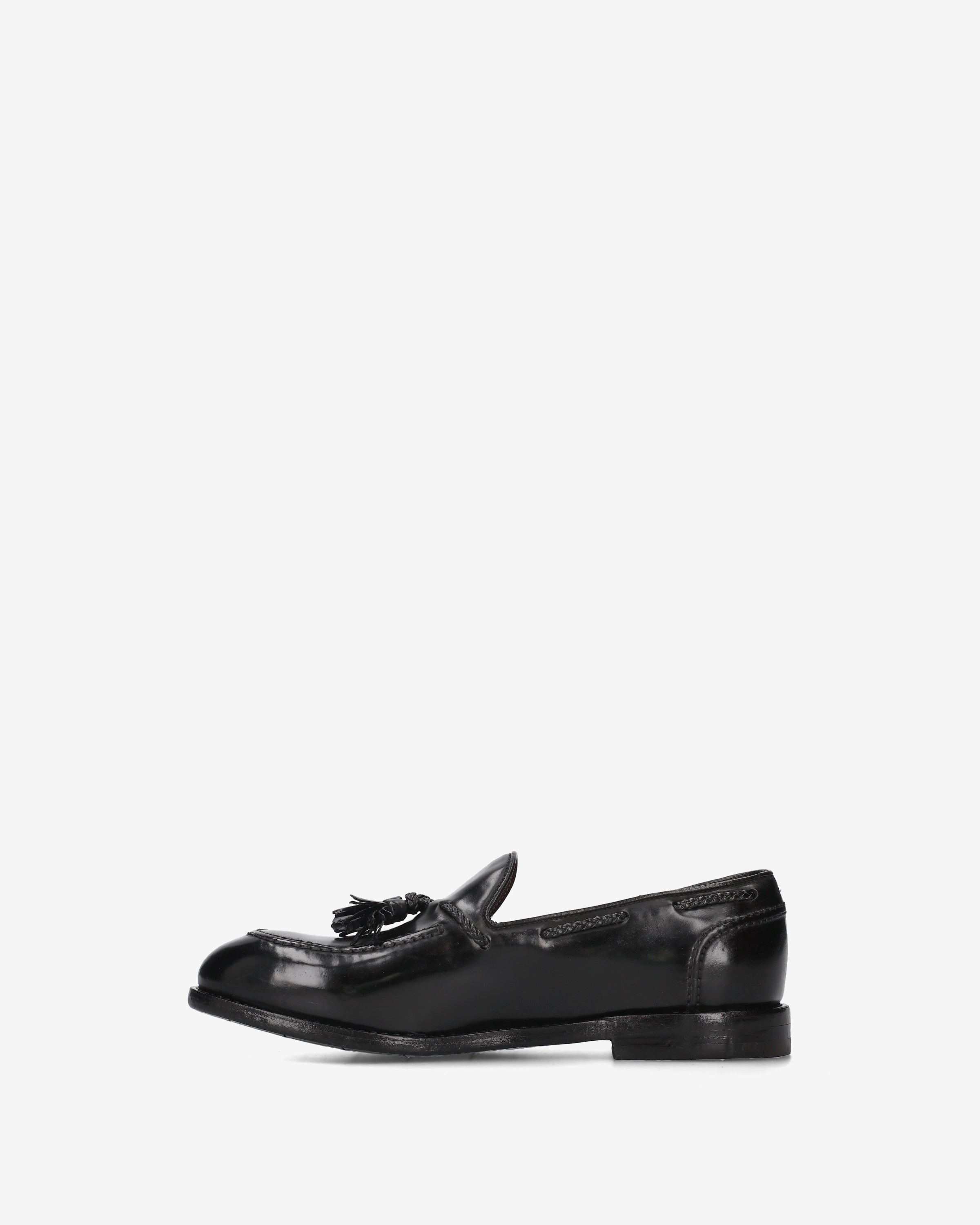 Premiata Loafers Mocassin Cuir Noir à Pompons