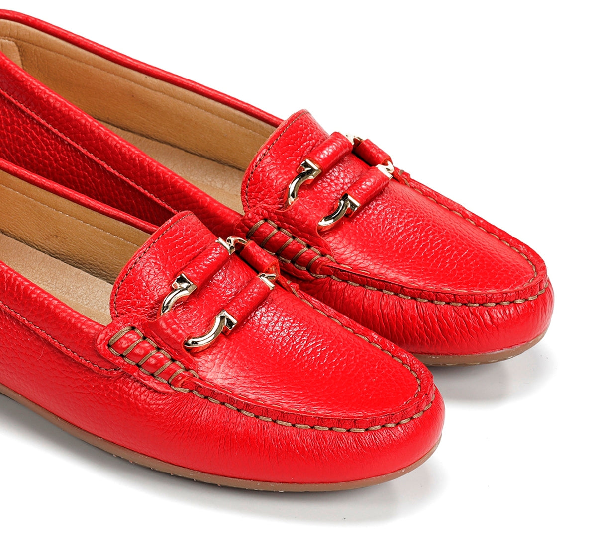 Fluchos Bruni F2156 mocassins femme rouge cuir