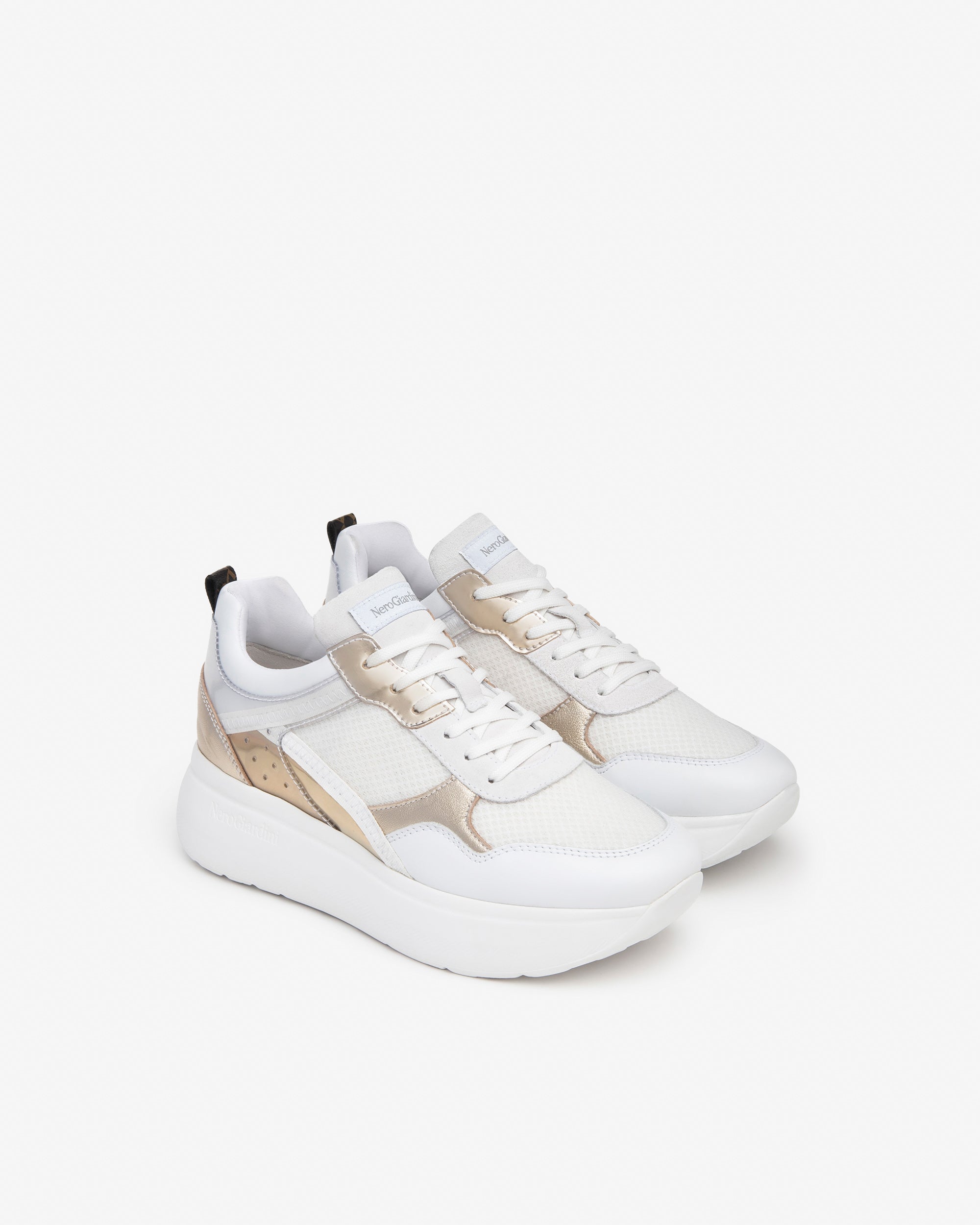 Nero Giardini Sneakers baskets cuir femme toile et daim