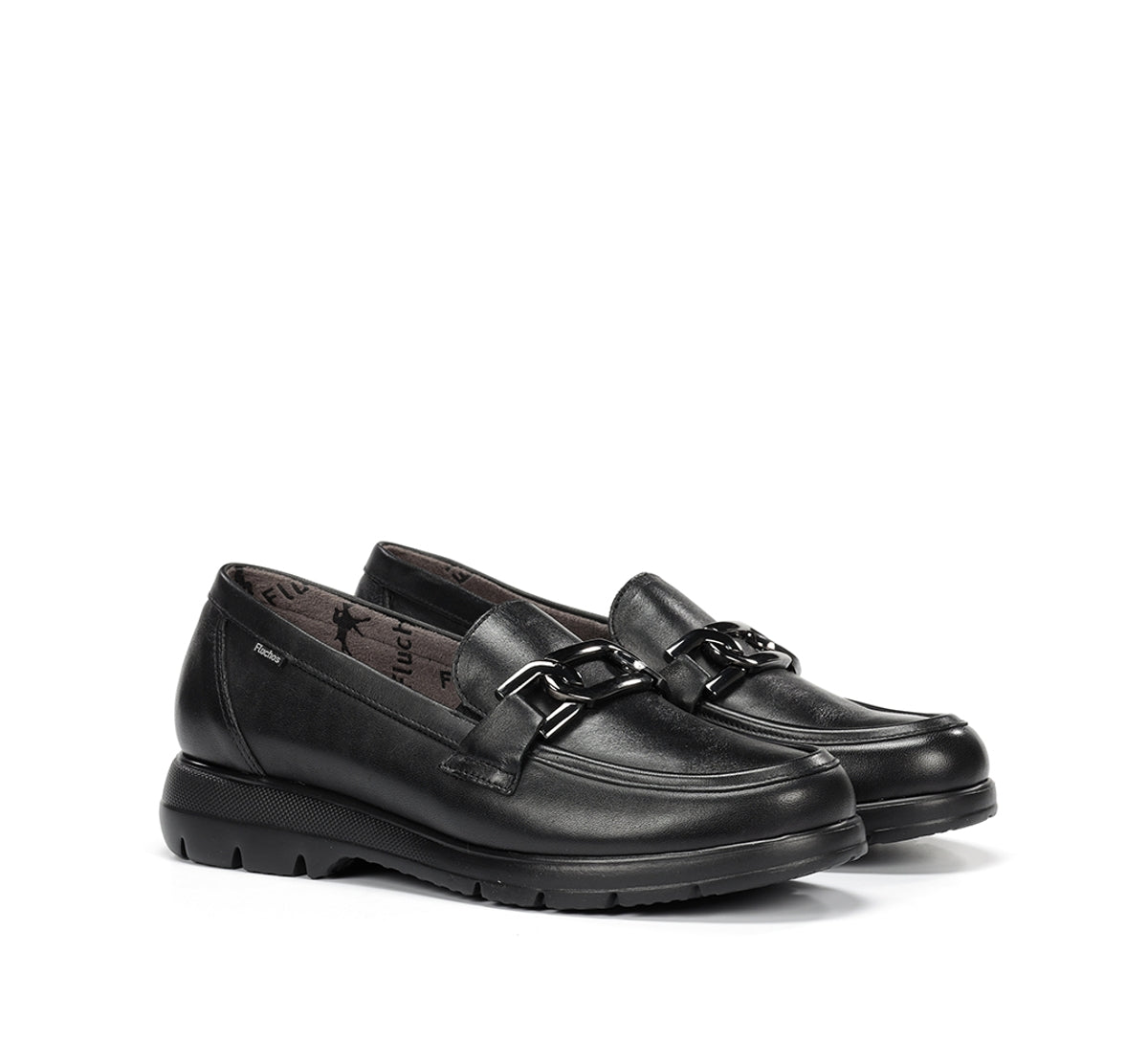 Fluchos Gladis F1794 mocassin noir cuir femme