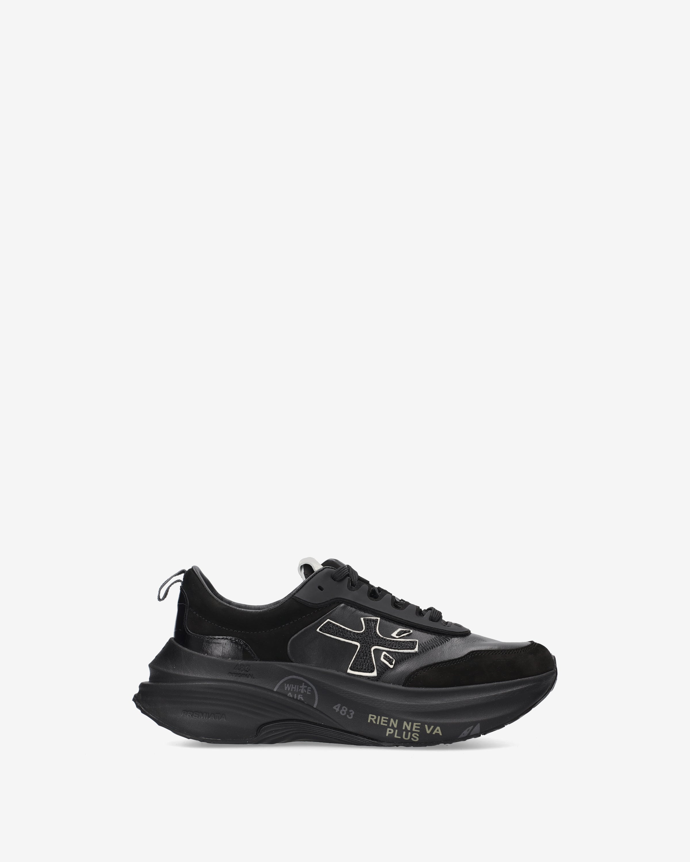 Premiata Hill 7905 sneakers femme cuir noir plateforme